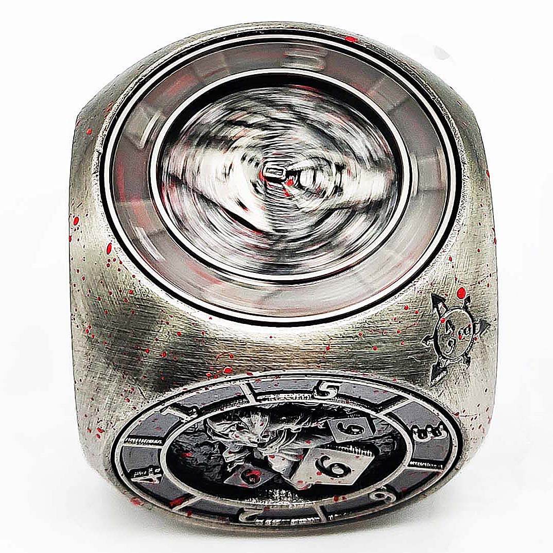 7 in 1 Rounded Cube 6-sided Rotating DND Metal Dice