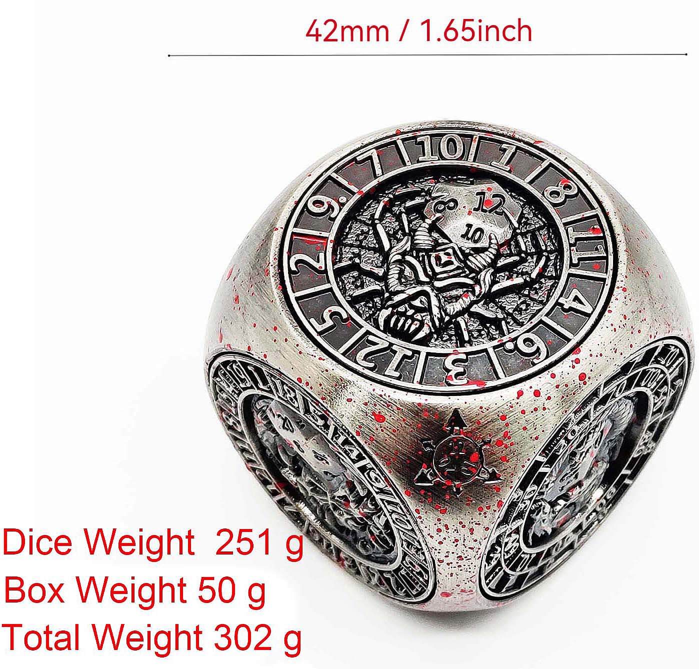 7 in 1 Rounded Cube 6-sided Rotating DND Metal Dice