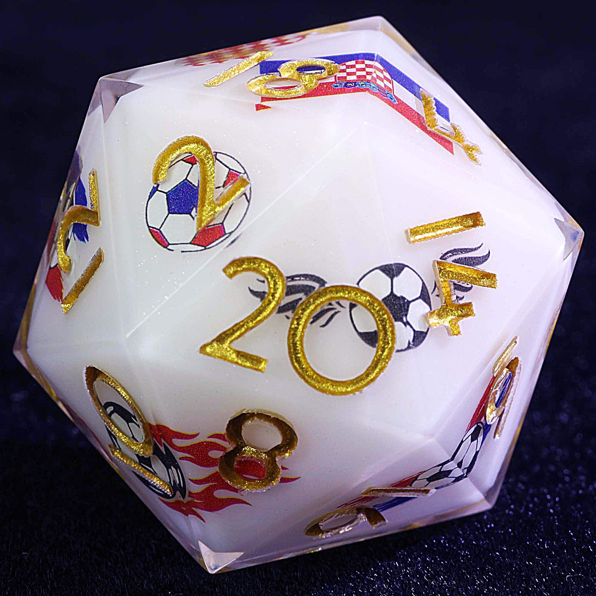 9 Football D and D Dice Set Soccer Croatia - Dice of Dragons