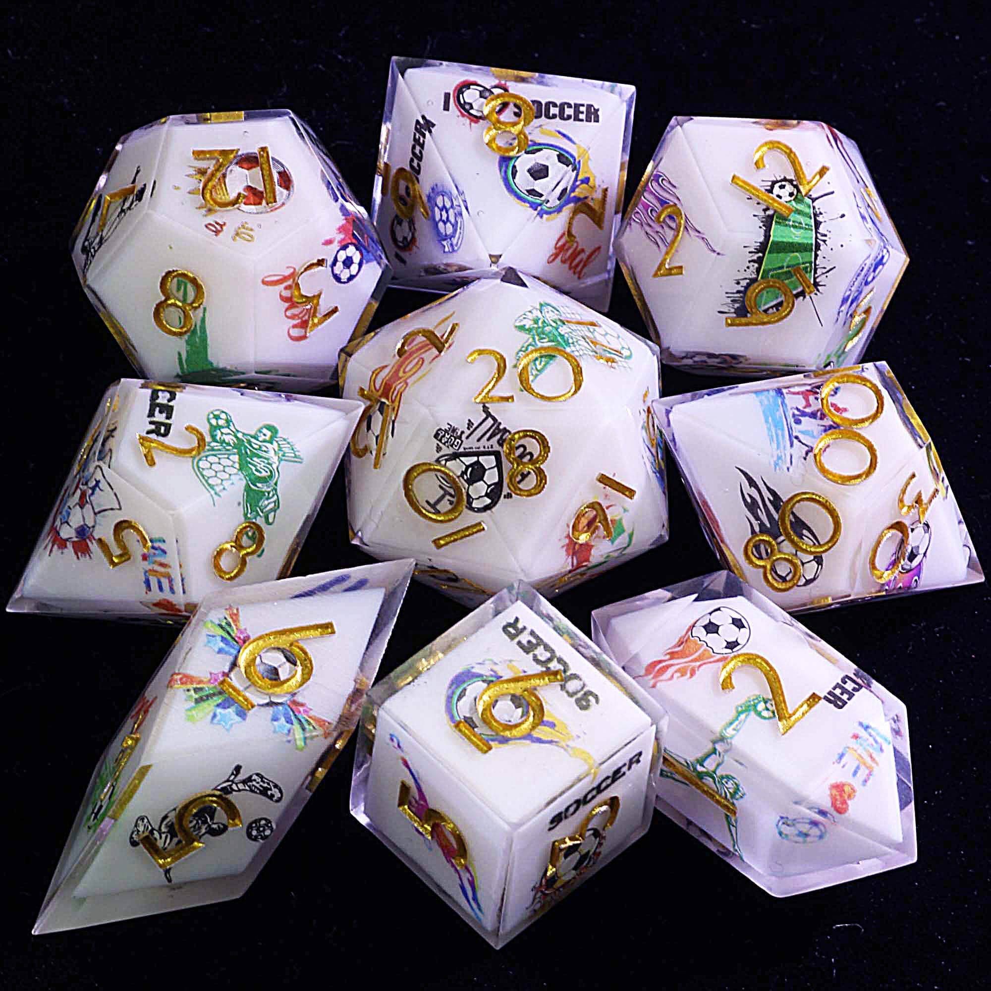9 Football Dice Set DD Soccer Knockout Stage - Dice of Dragons