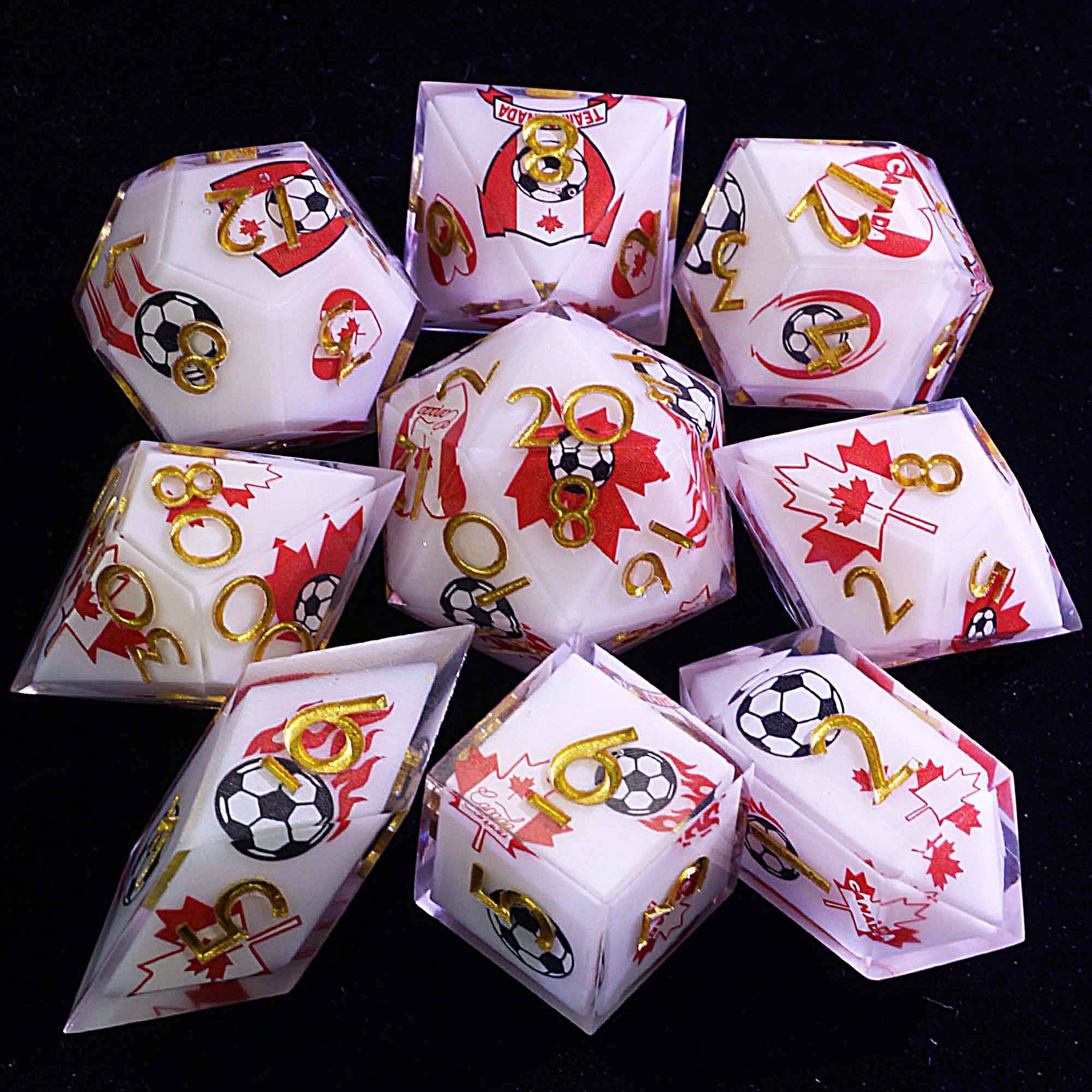 9 Football D&D Dice Set Soccer Canada - Dice of Dragons