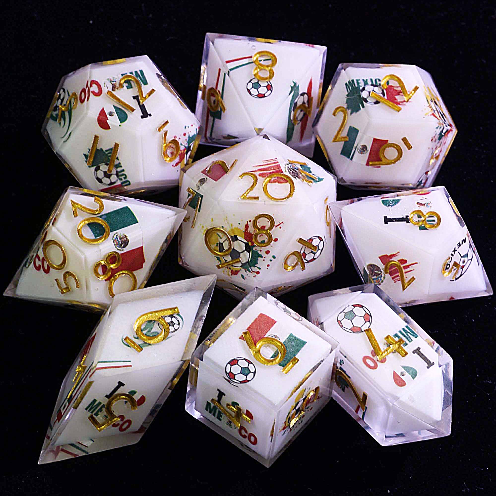 9 Football Set of DD Dice Soccer Mexico