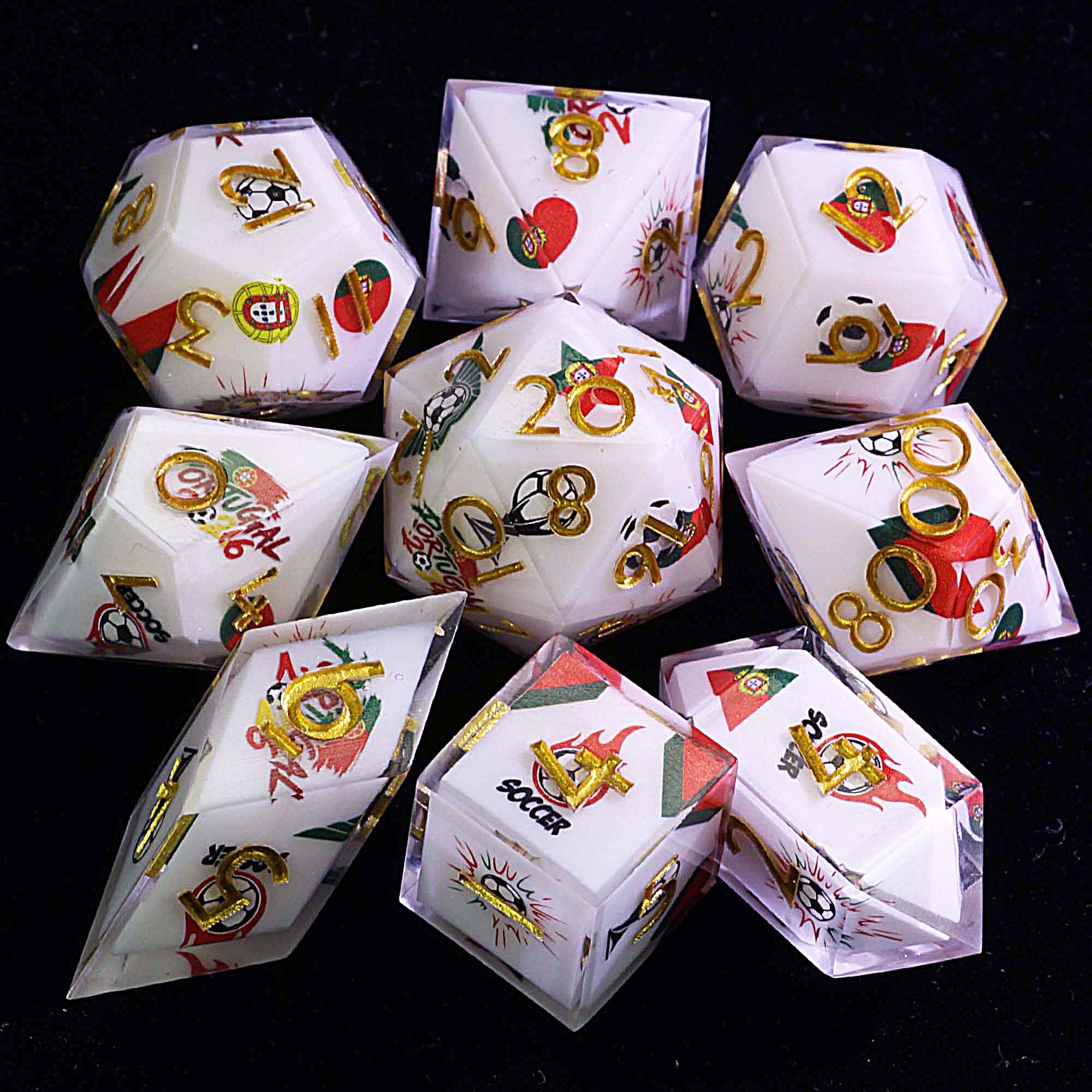 9 Football Sets D and D Dice Soccer Portugal - Dice of Dragons