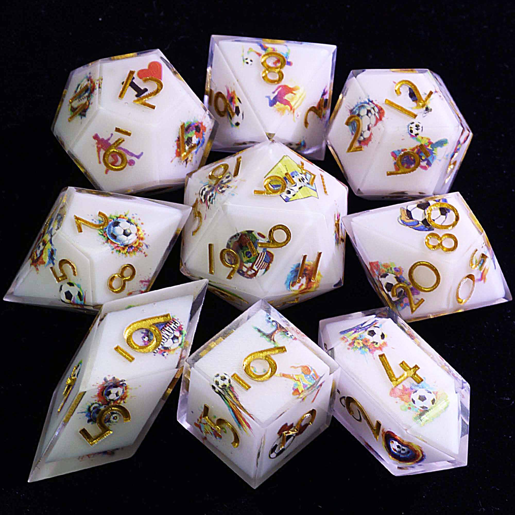 9 Football Sets DnD Dice Soccer Match Day - Dice of Dragons