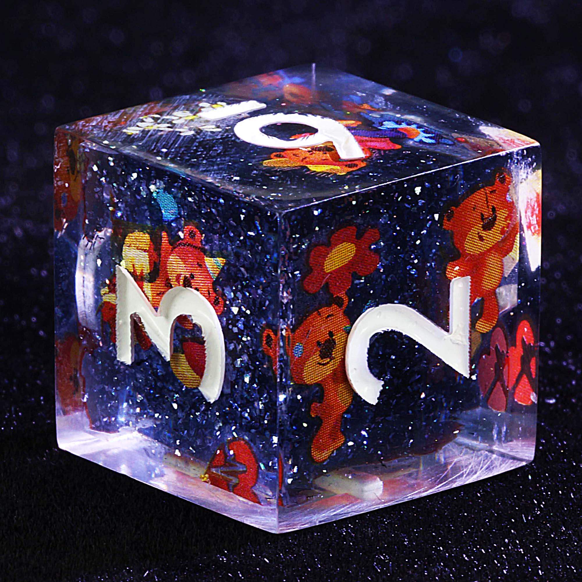 9 Polyhedral D and D Set Dice Bear Nighttime Adventure - Dice of Dragons