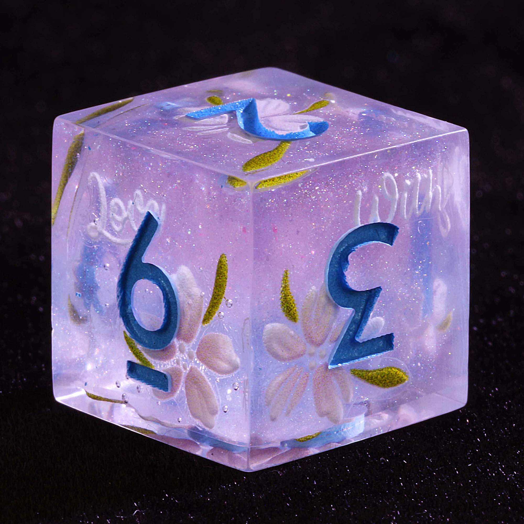 9 Polyhedral D and D set of Dice Spring Whisper Blossom - Dice of Dragons