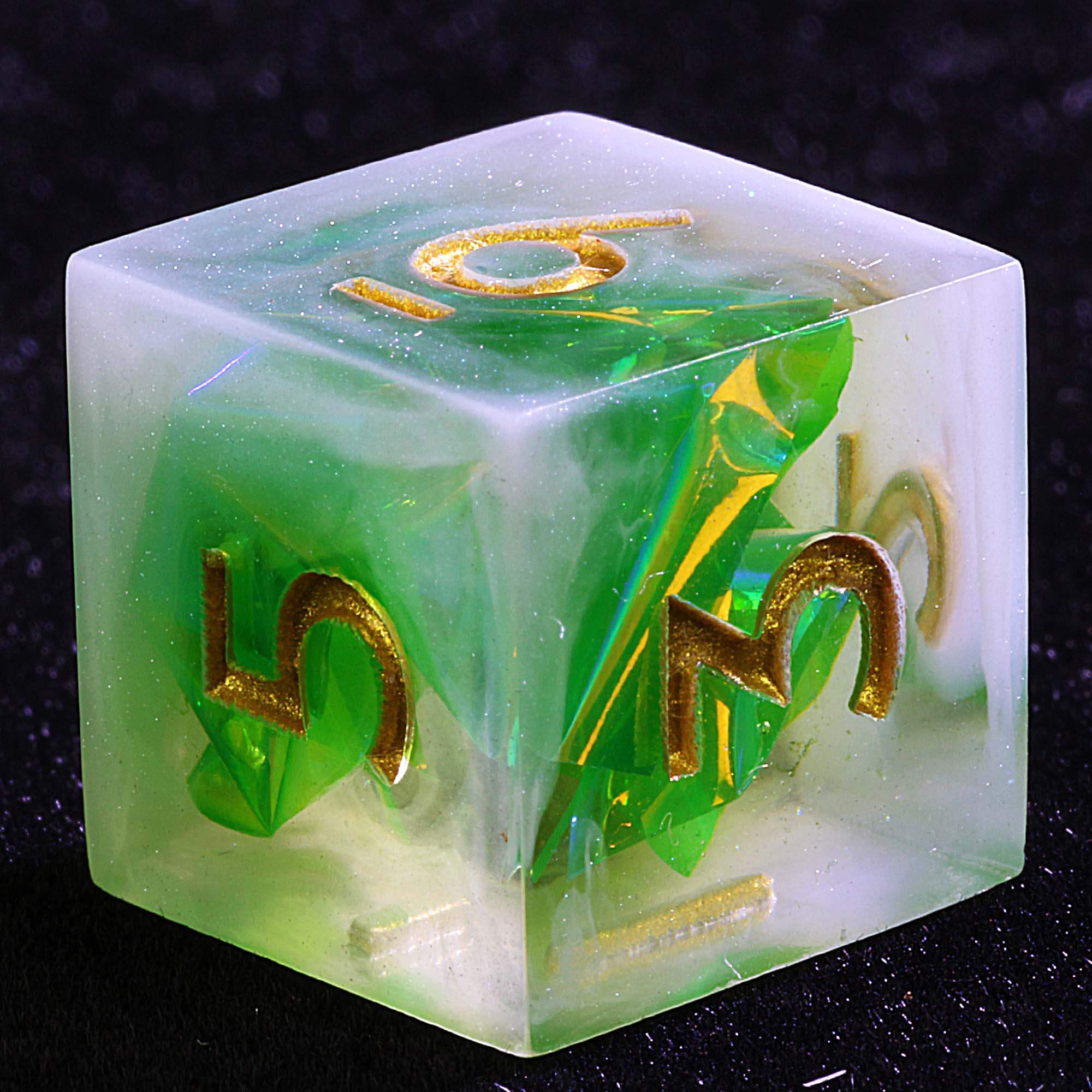 9 Polyhedral Set DnD Dice Aurora Borealis Forest - Dice of Dragons