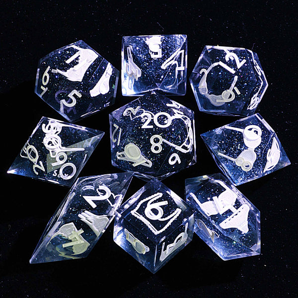 Dd Set D&D Midnight Angel Dice - 9pc Taboo Polyhedral Set