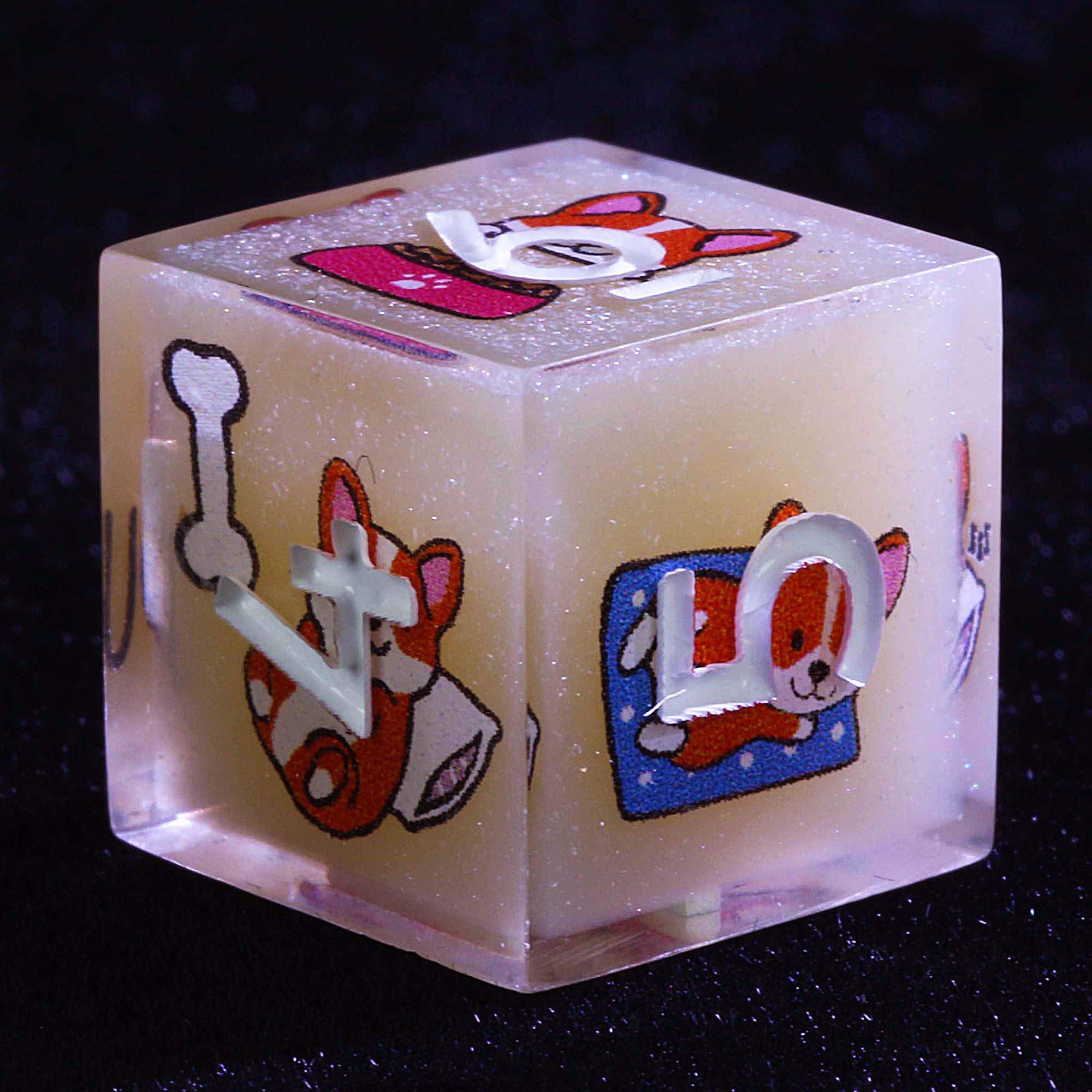 9 Polyhedral Dice Sets D and D Corgi Cream Tea - Dice of Dragons