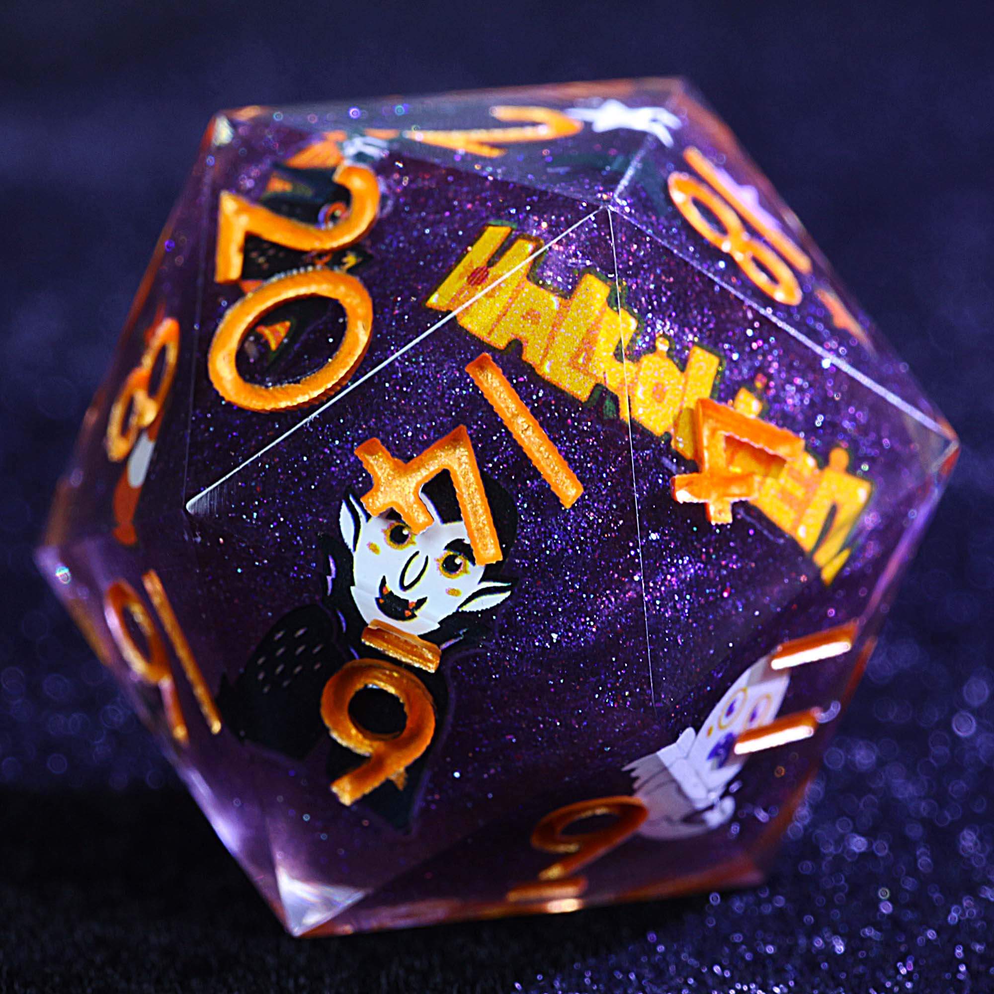 9 Polyhedral Resin D and D set of Dice Gothic Halloween Vampire Ghost