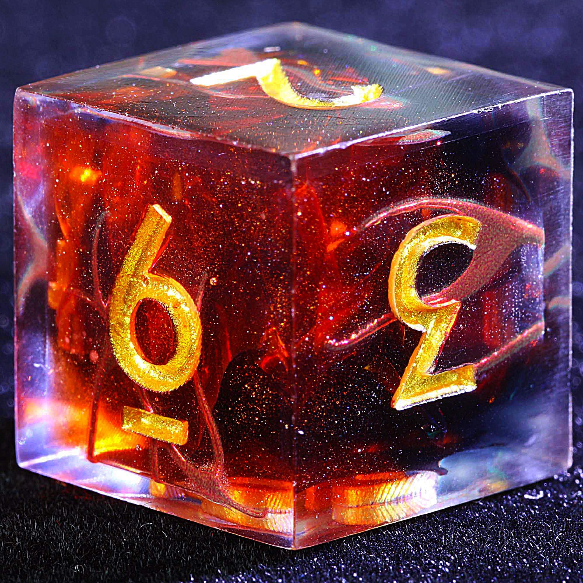 9 Polyhedral Resin D and D Sets Dice Ember Flame Mist