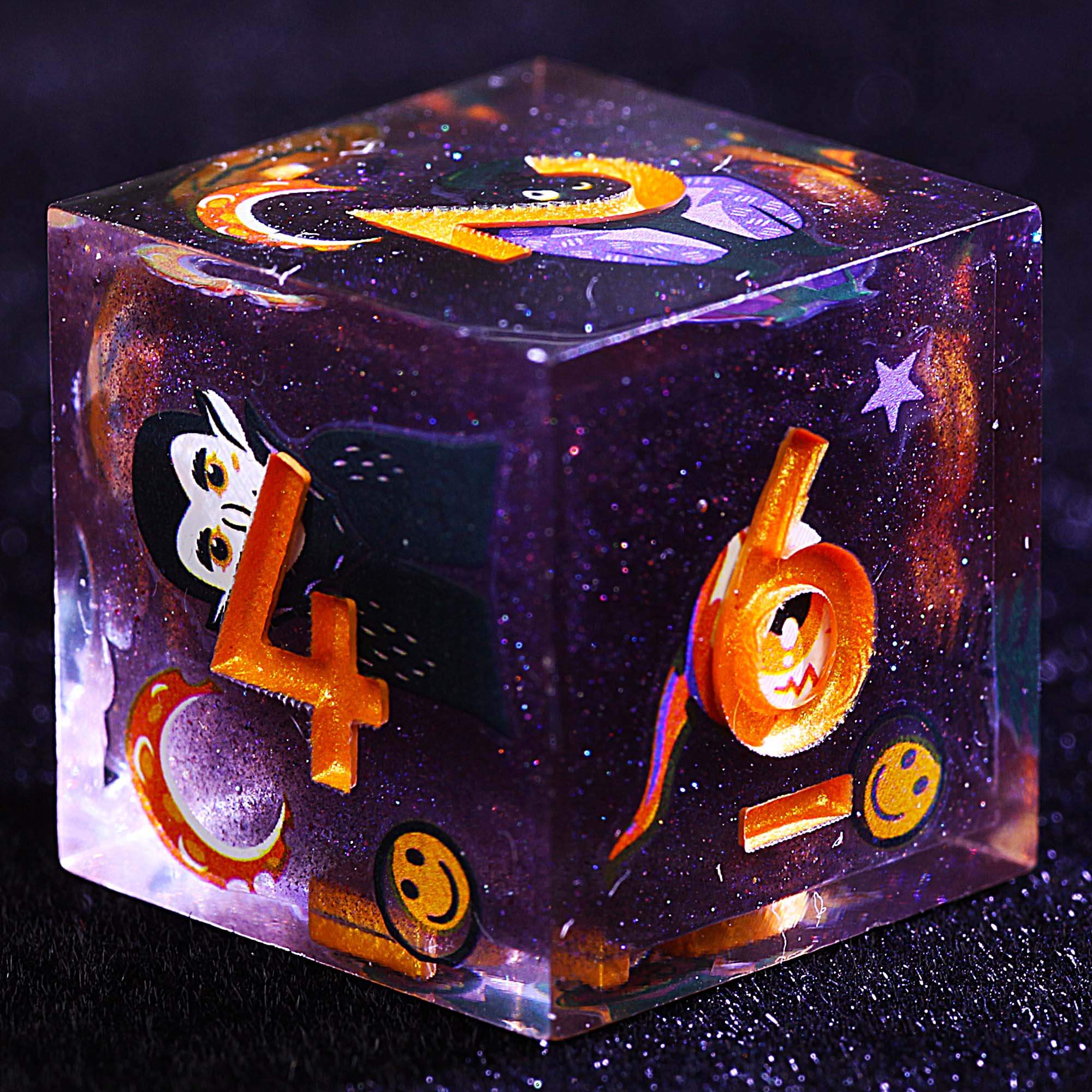 9 Polyhedral Resin D and D set of Dice Gothic Halloween Vampire Ghost