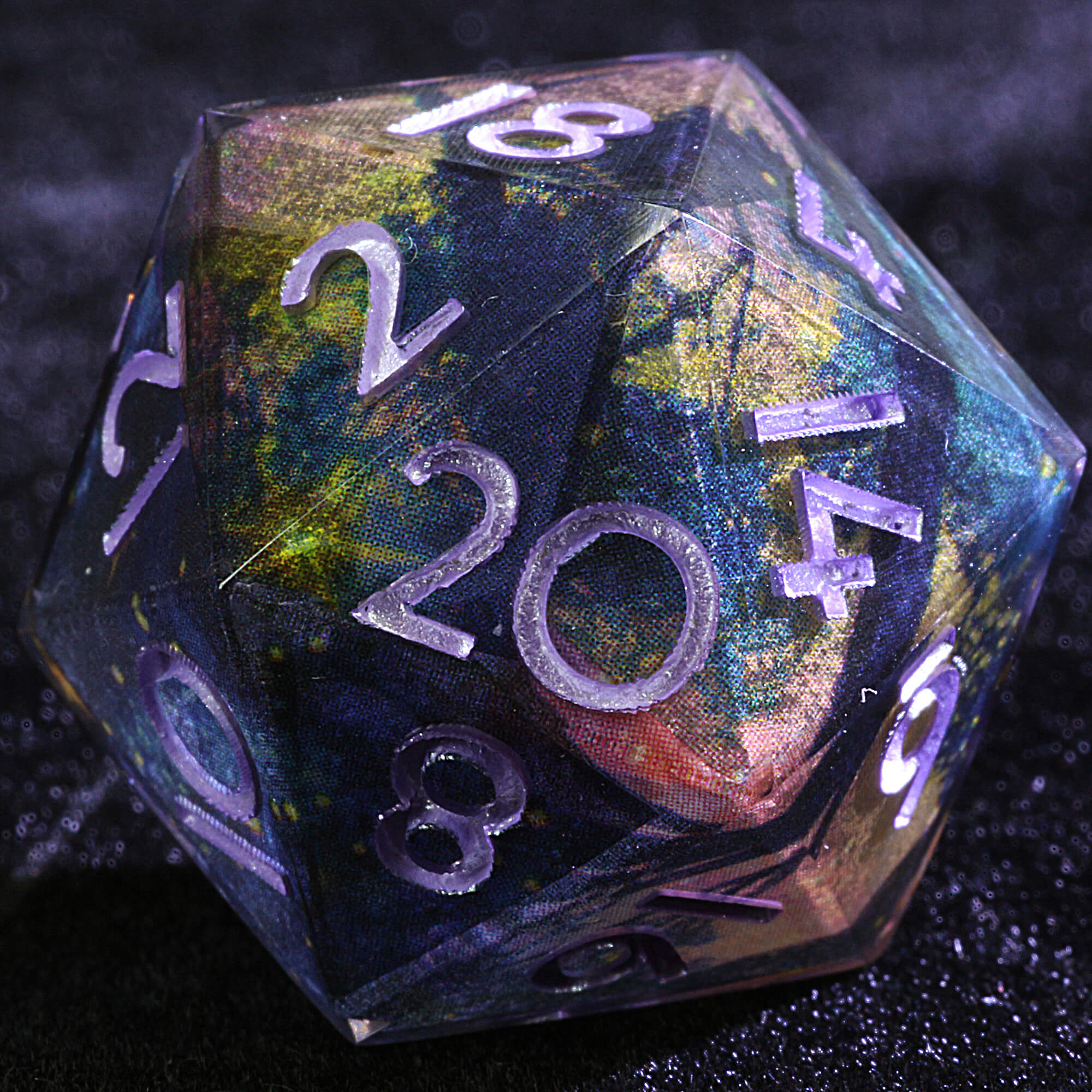 9 Polyhedral Resin D and D Dice Set Astral Nebula