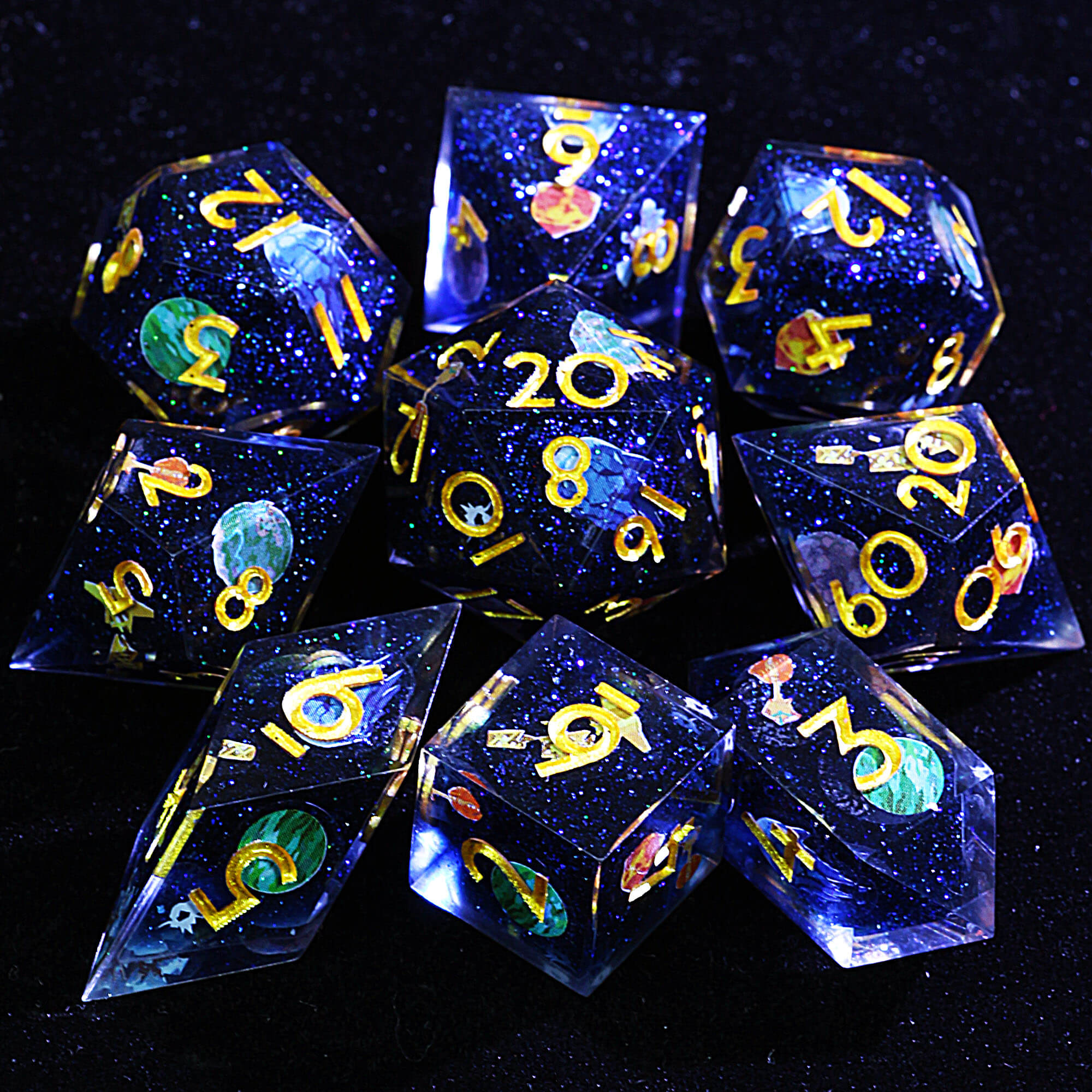 D&D Outer Wilds Dice - 9pc Space Polyhedral Set