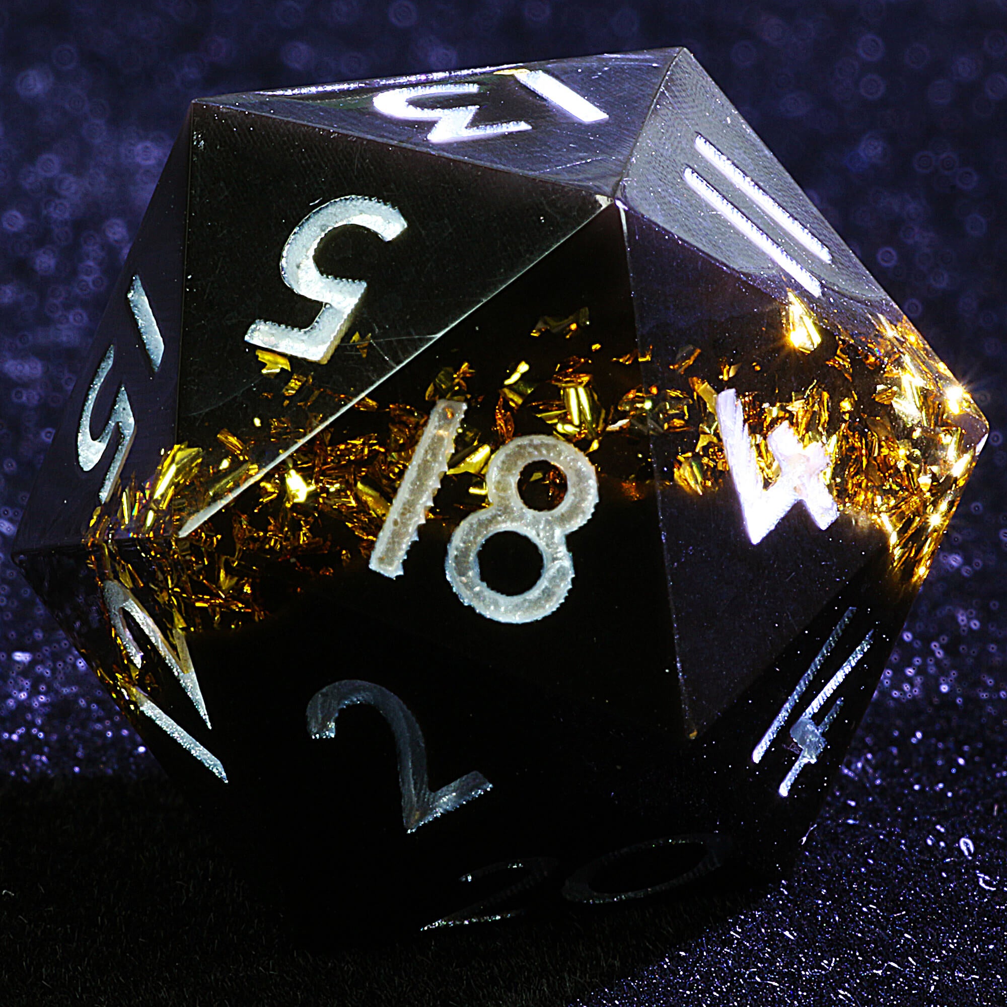 9 Polyhedral Resin Set D and D Dice Abyssal Gold Stratum - Dice of Dragons