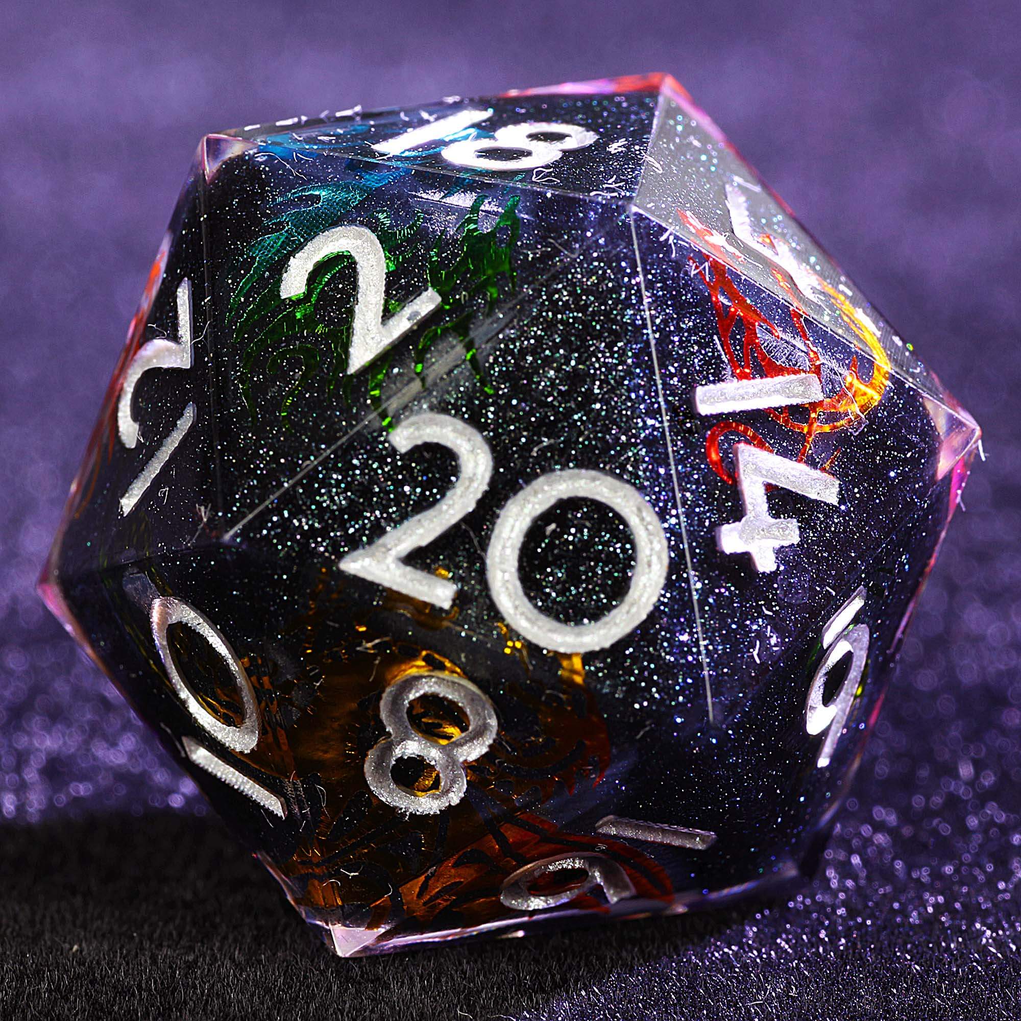 9 Polyhedral Resin Sets DD Dice Black Starry Sky Metal Dragon