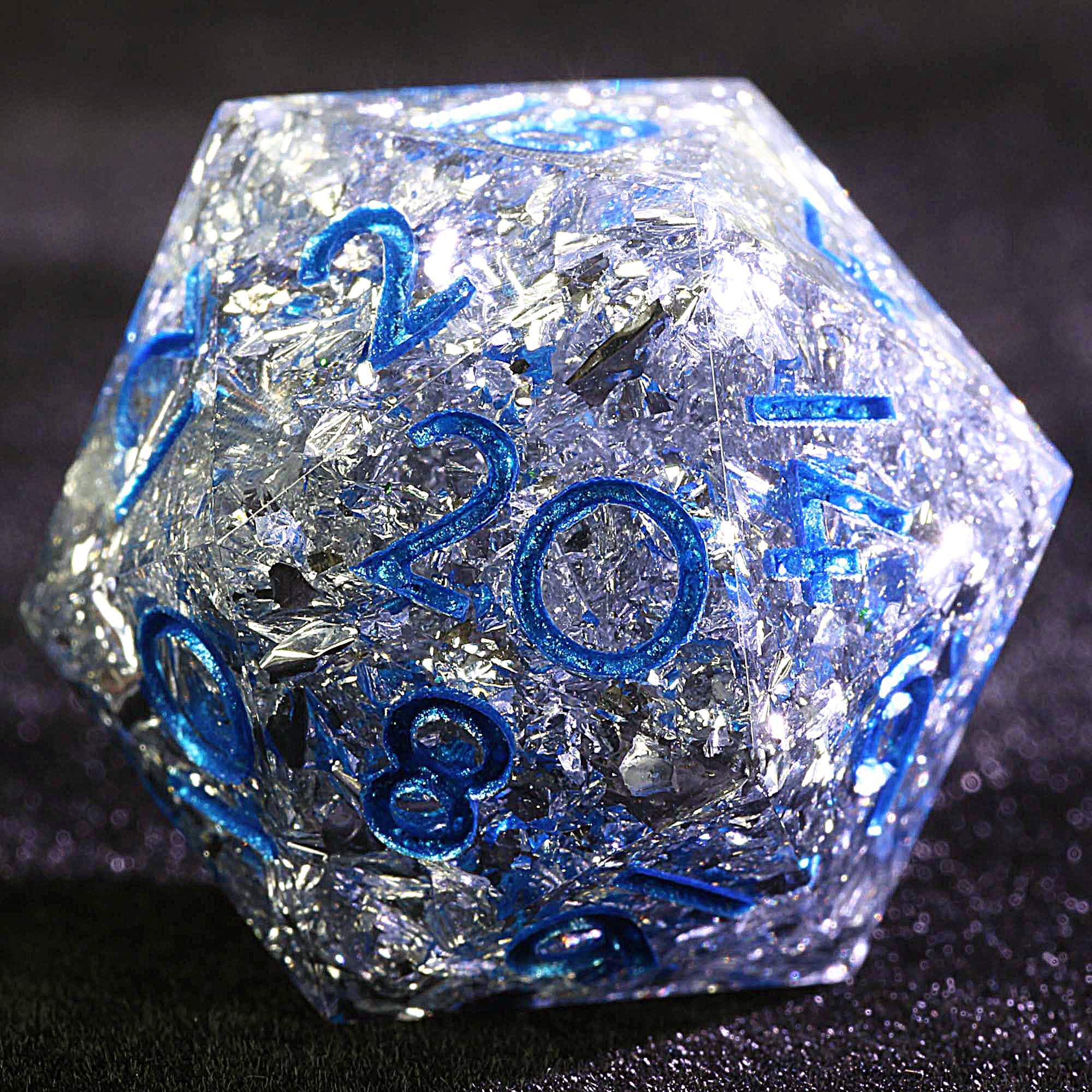 9 Polyhedral Resin Set Dice DD Silver Foil