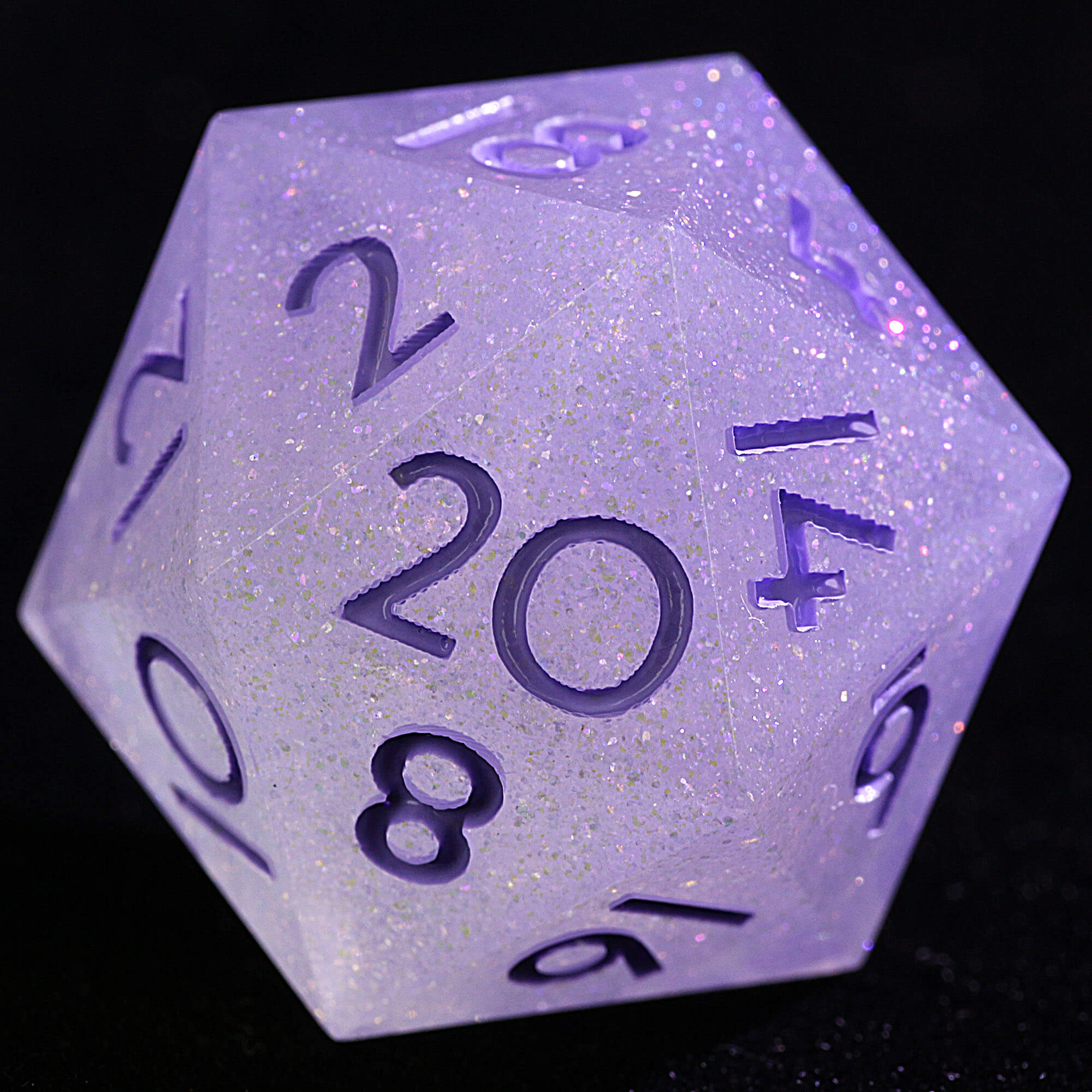 9 Polyhedral Resin Set Dice DnD Dreamy Star River Purple - Dice of Dragons