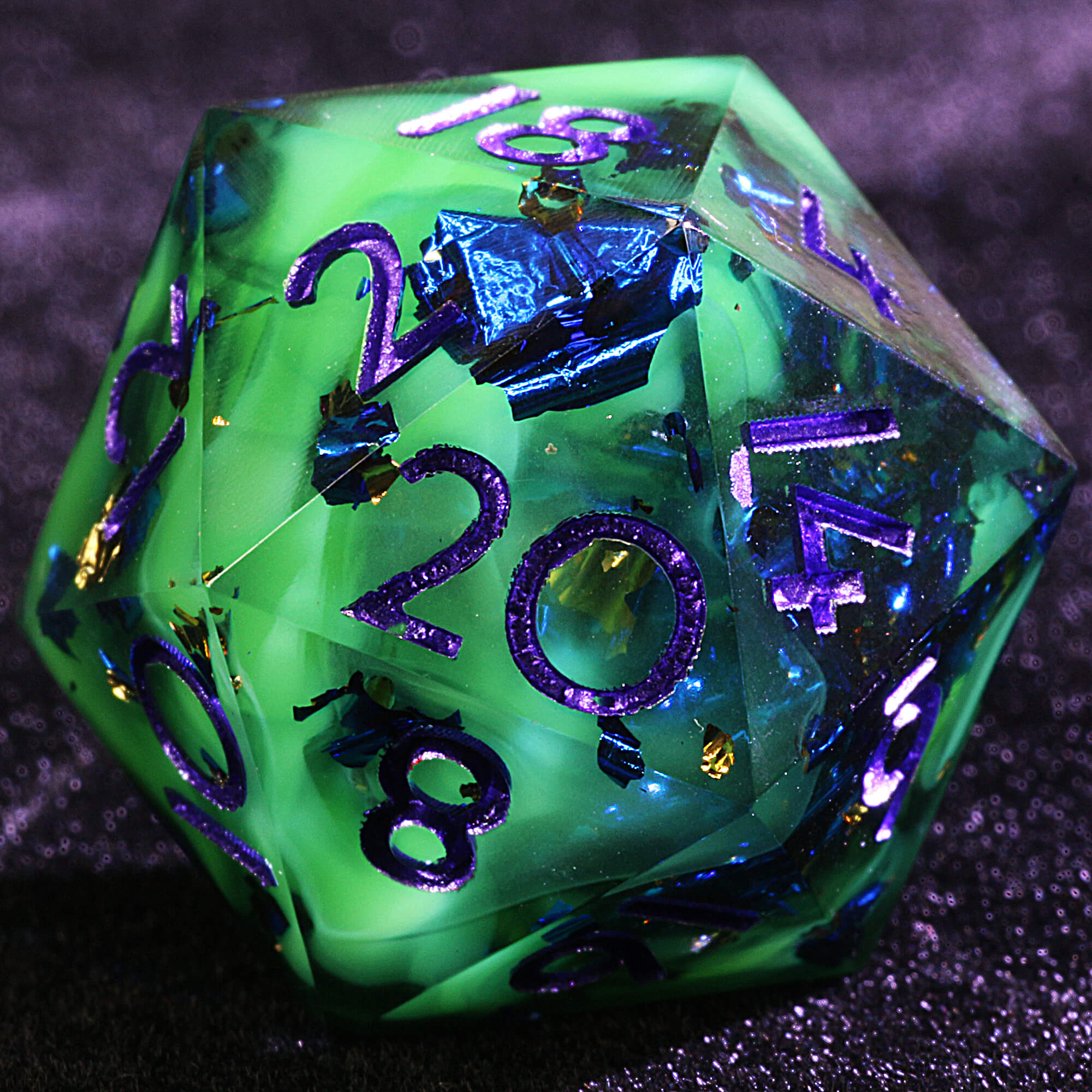 9 Polyhedral Resin Set of DD Dice Feywild Poison