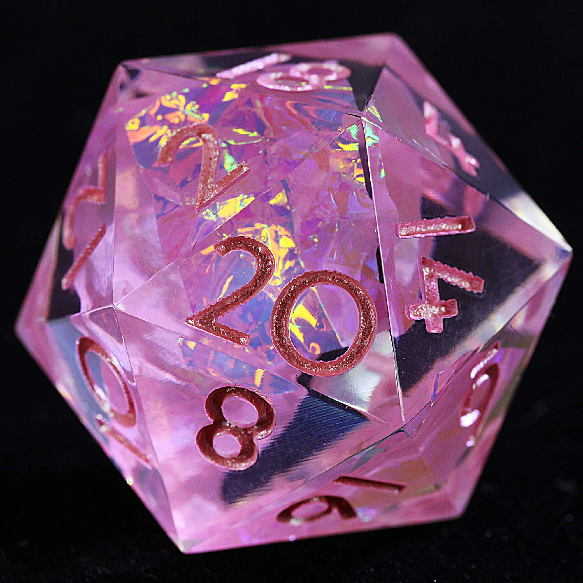 9 Polyhedral Resin Set of Dice D and D Blush Holograph - Dice of Dragons