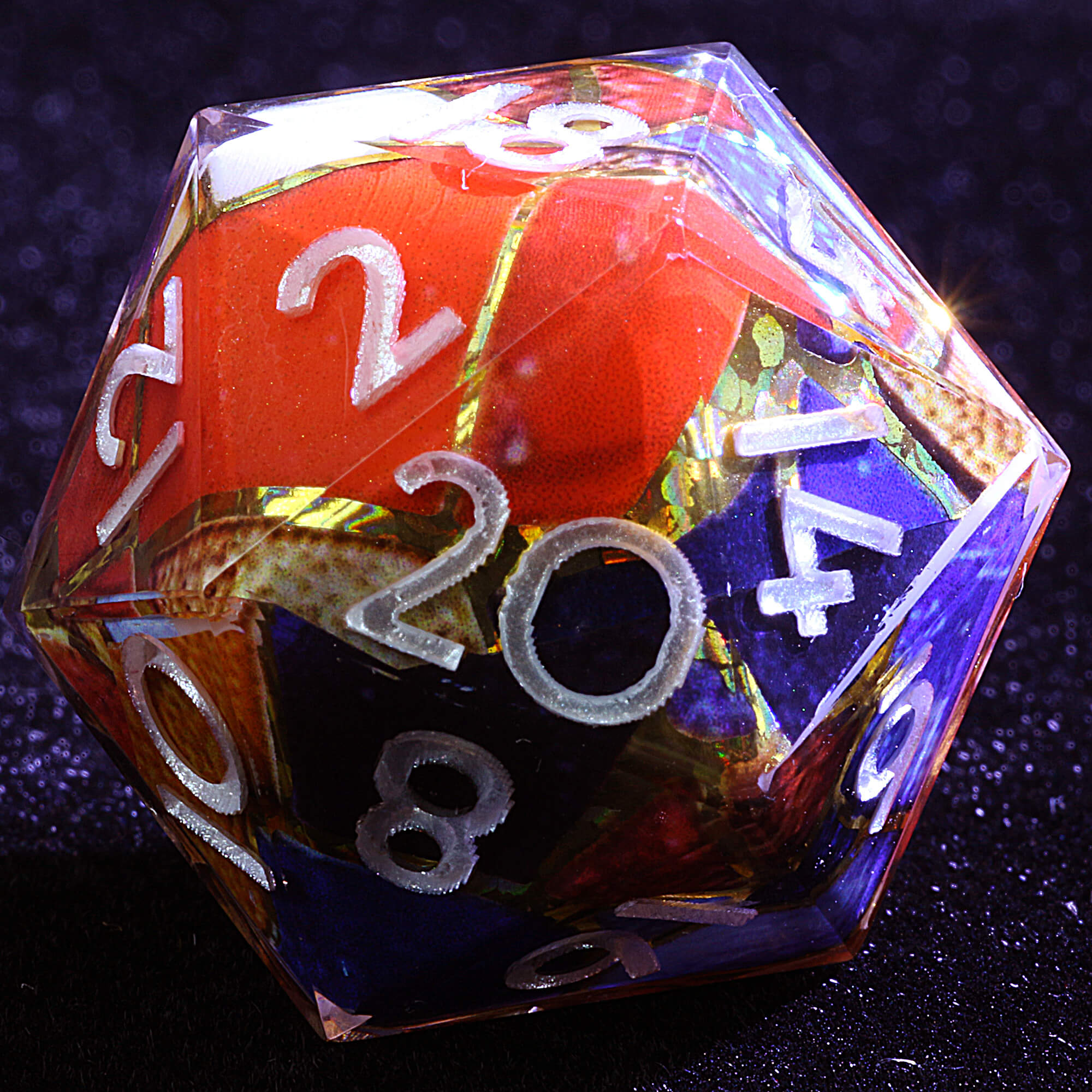 9 Polyhedral Resin Set of Dice D&D Crimson Mosaic - Dice of Dragons