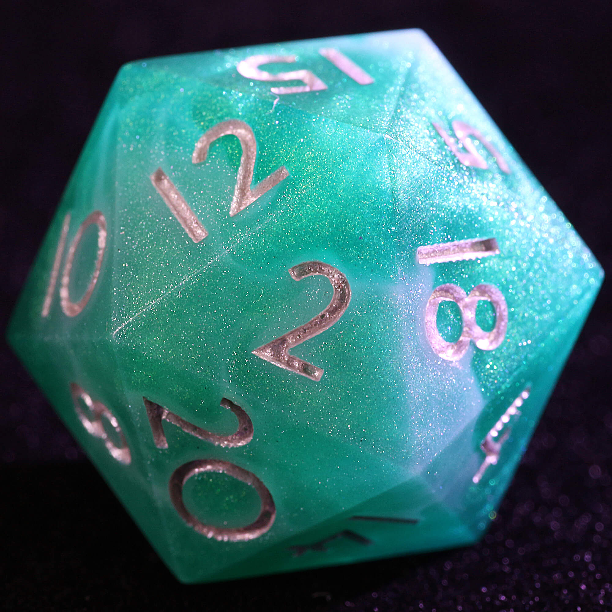 9 Polyhedral Resin Set of Dice DnD Frost Miasma - Dice of Dragons