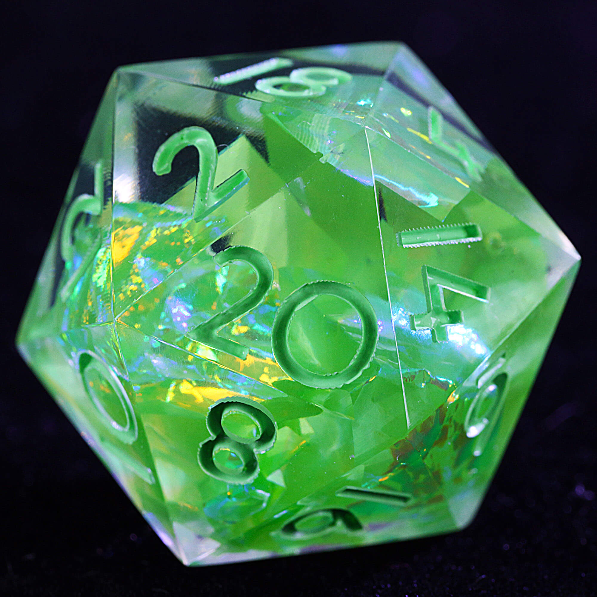 9 Polyhedral Resin Set of Dice D&D Miasma Holograph - Dice of Dragons