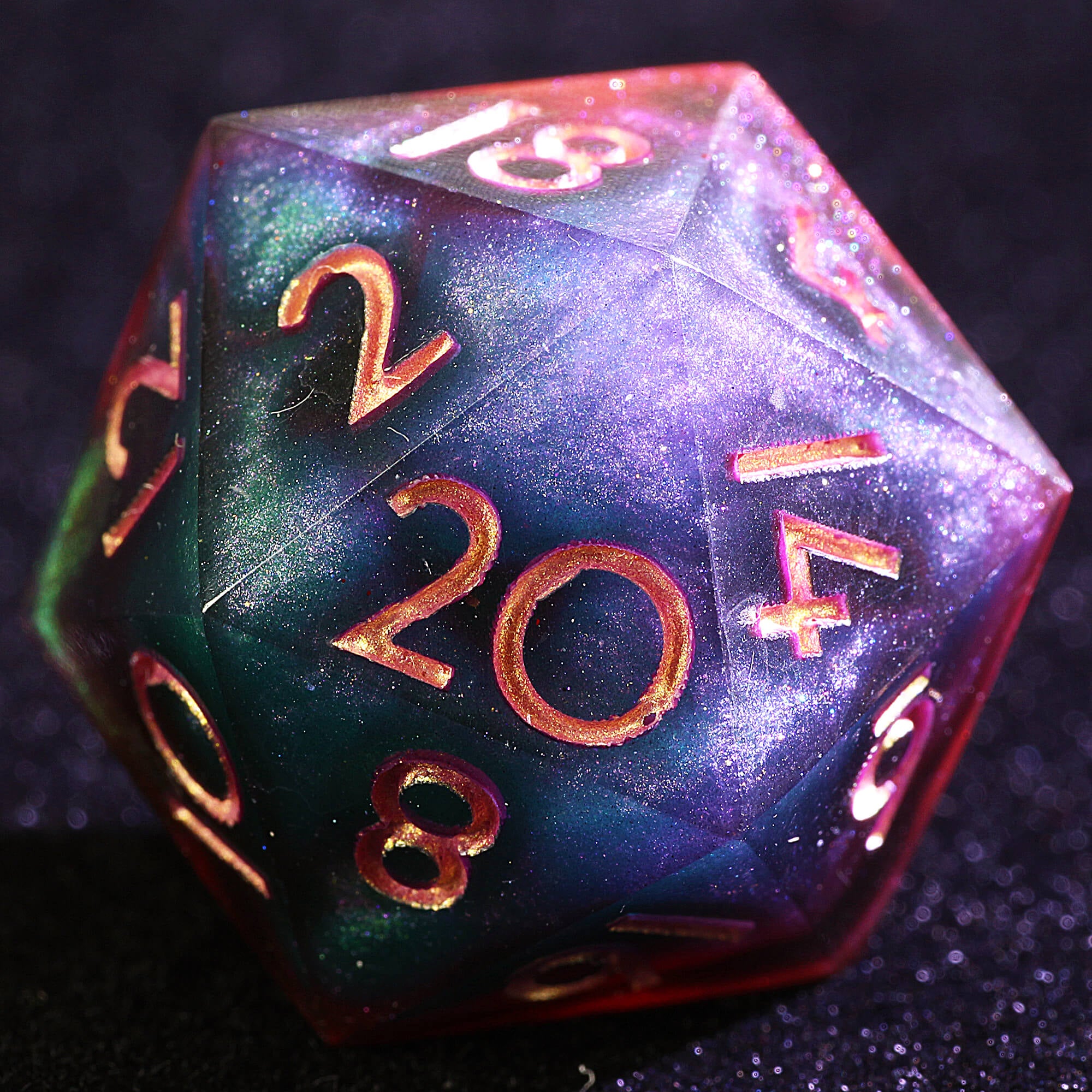 9 Polyhedral Resin Sets of Dice DnD Quintessence Ember - Dice of Dragons