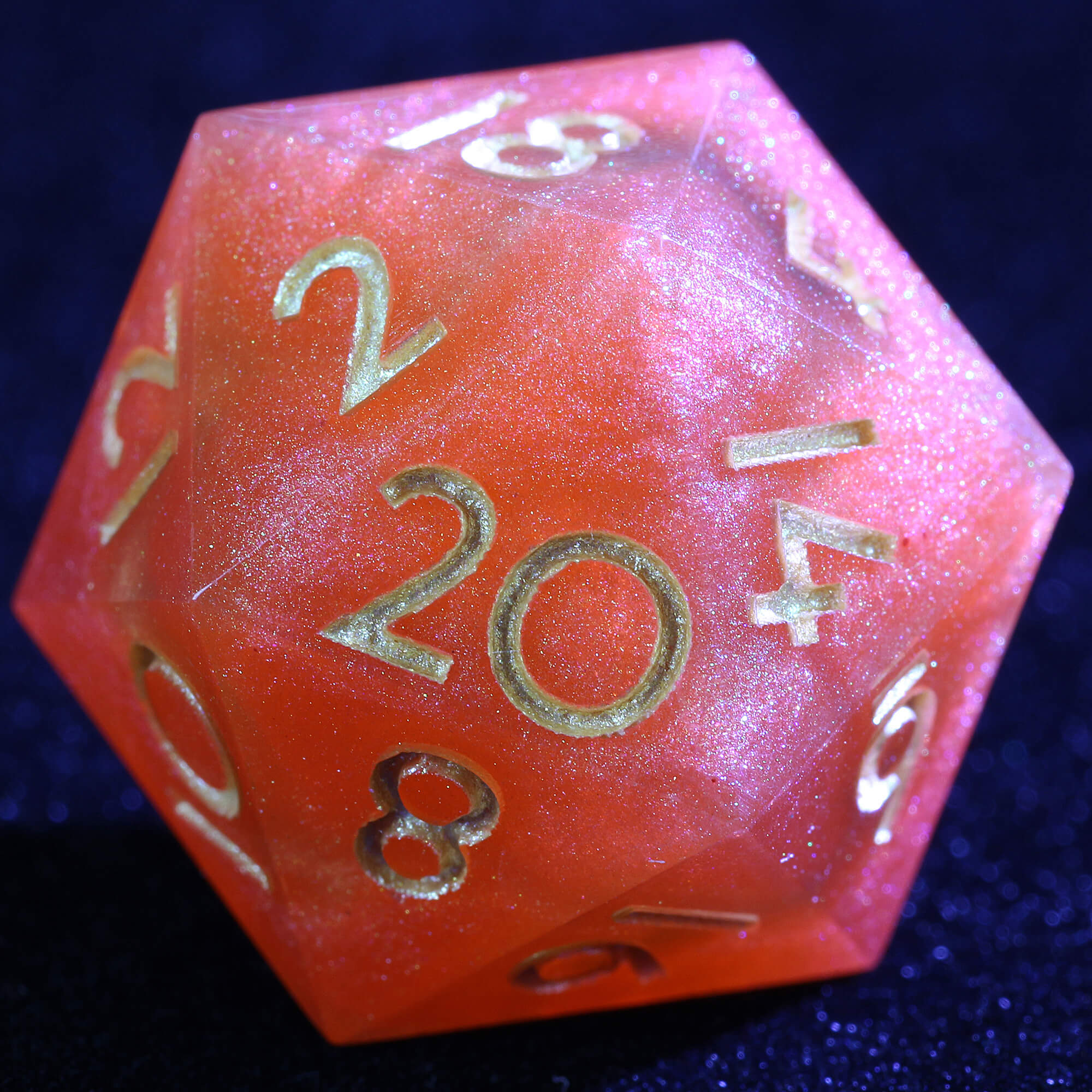 9 Polyhedral Resin Set of Dice D&D Viridian Ember - Dice of Dragons