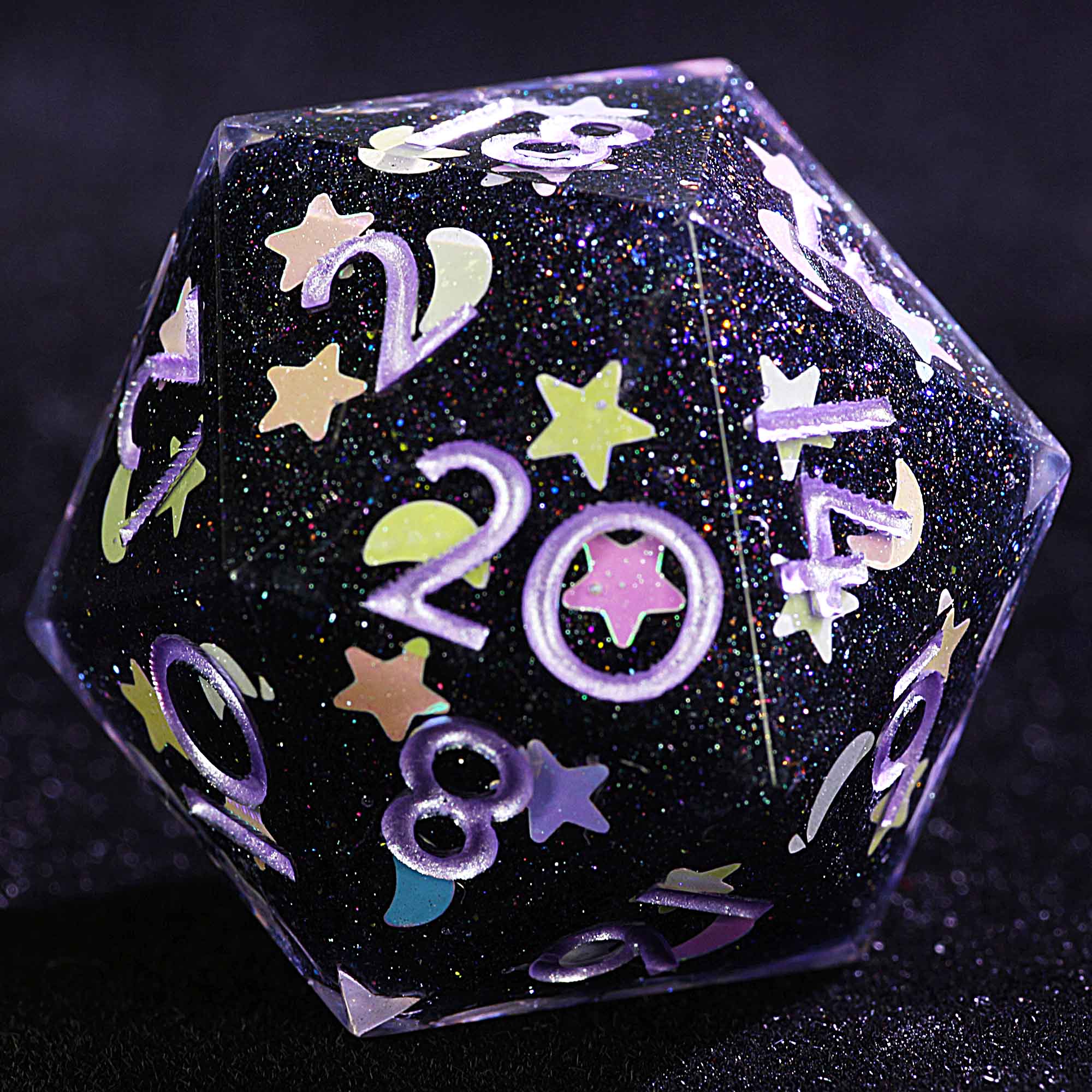 9 Polyhedral Resin Sets of DnD Dice Starry Moon Night
