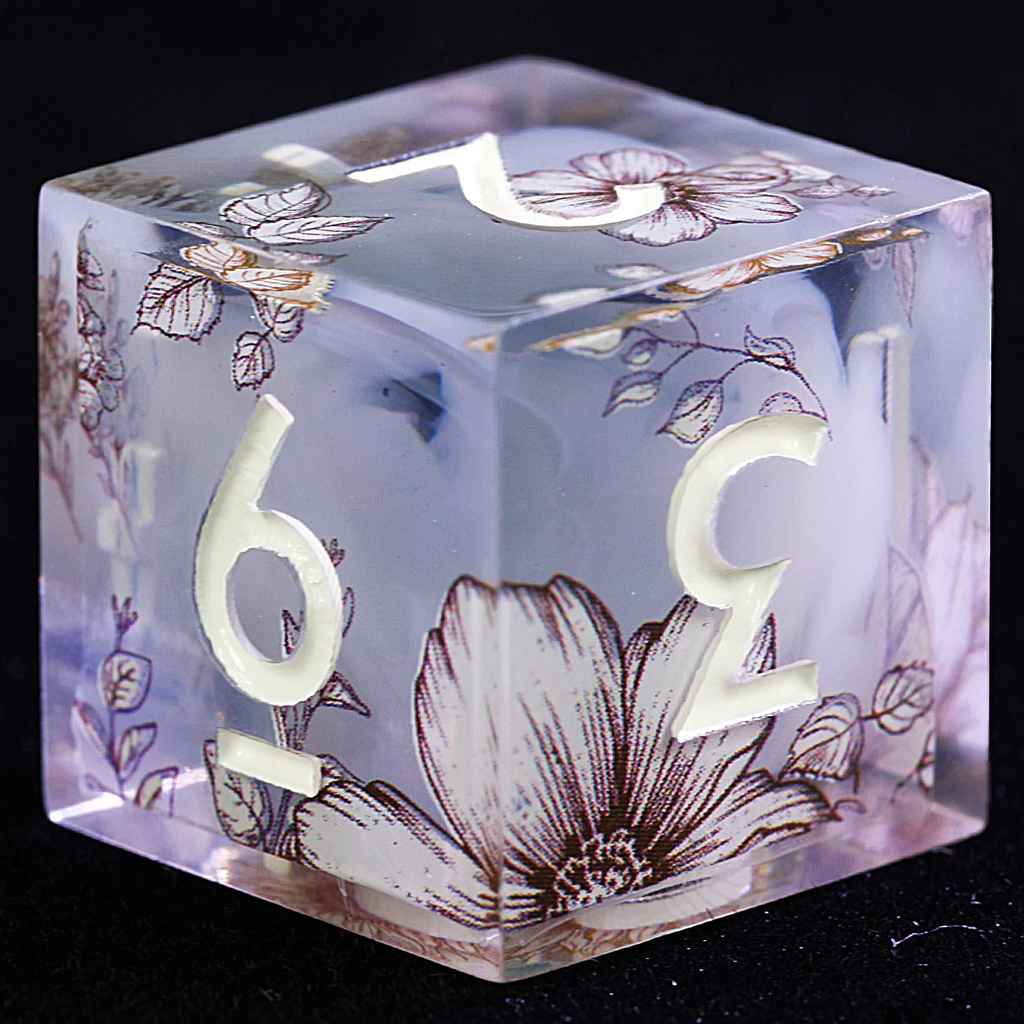 9 Polyhedral Resin Sets D and D Dice Ashen Petal Veil - Dice of Dragons
