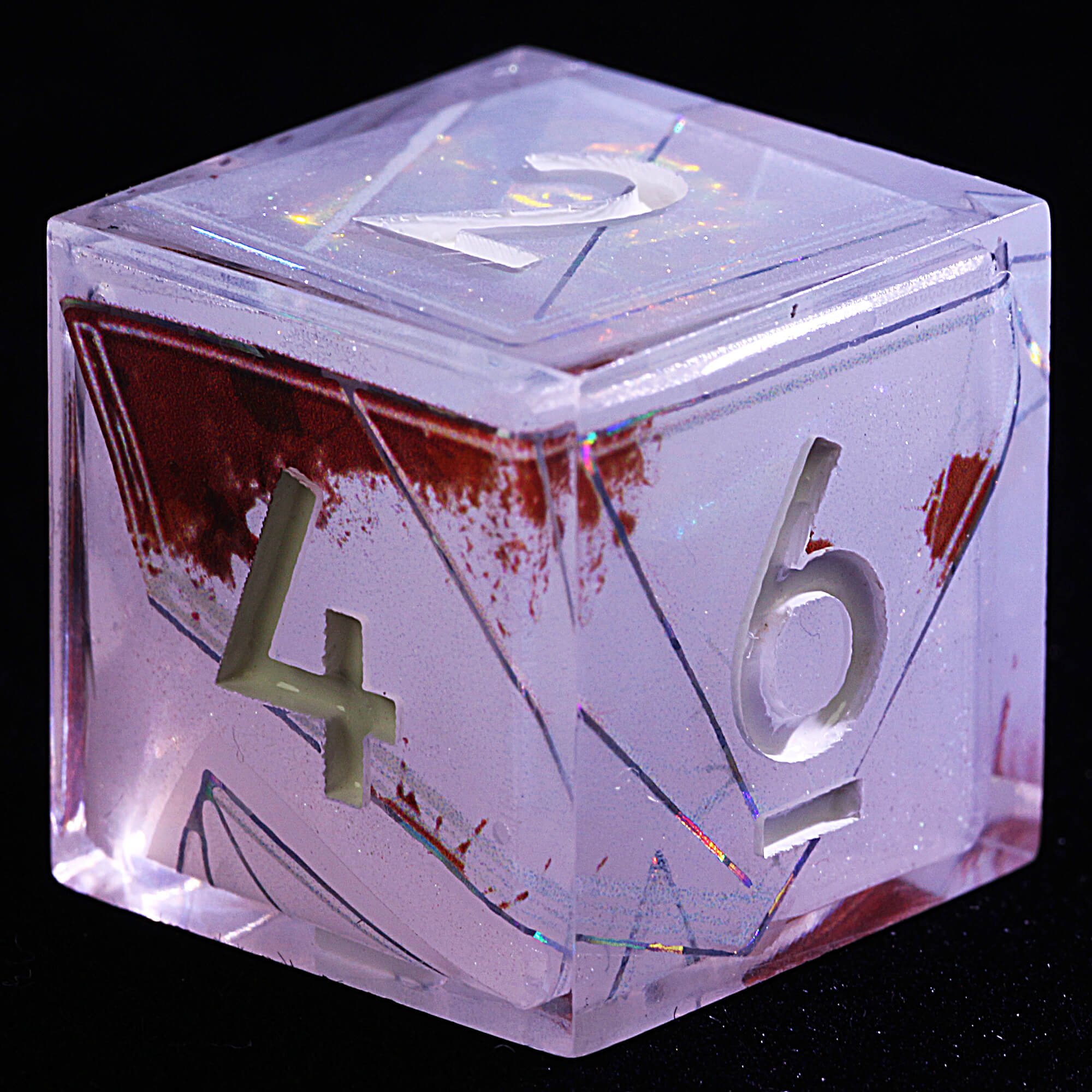 9 Polyhedral Resin Set D and D Dice Broken Blood Glass - Dice of Dragons