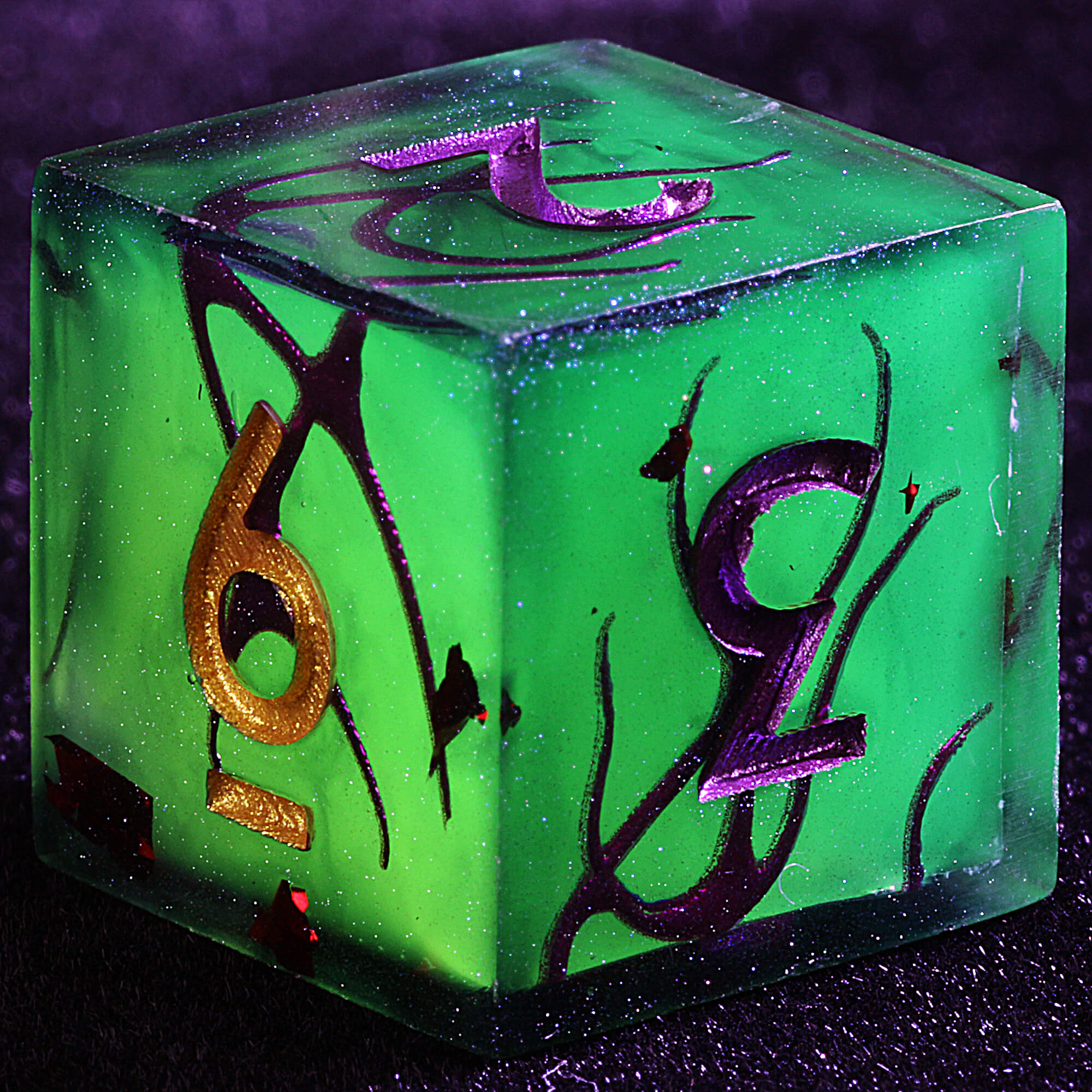 9 Polyhedral Resin Set D and D Dice Underdark Vines