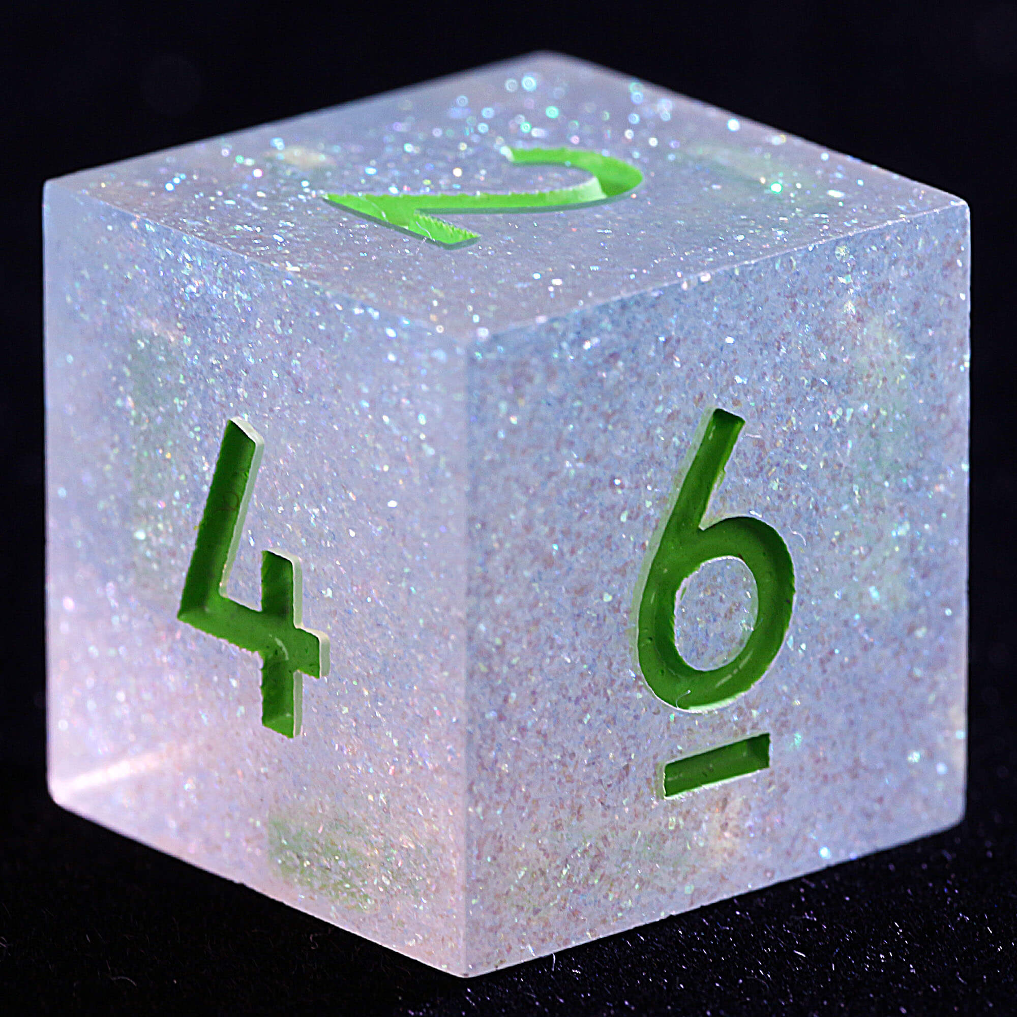 9 Polyhedral Resin Set Dice D and D Dreamy Star River Green - Dice of Dragons