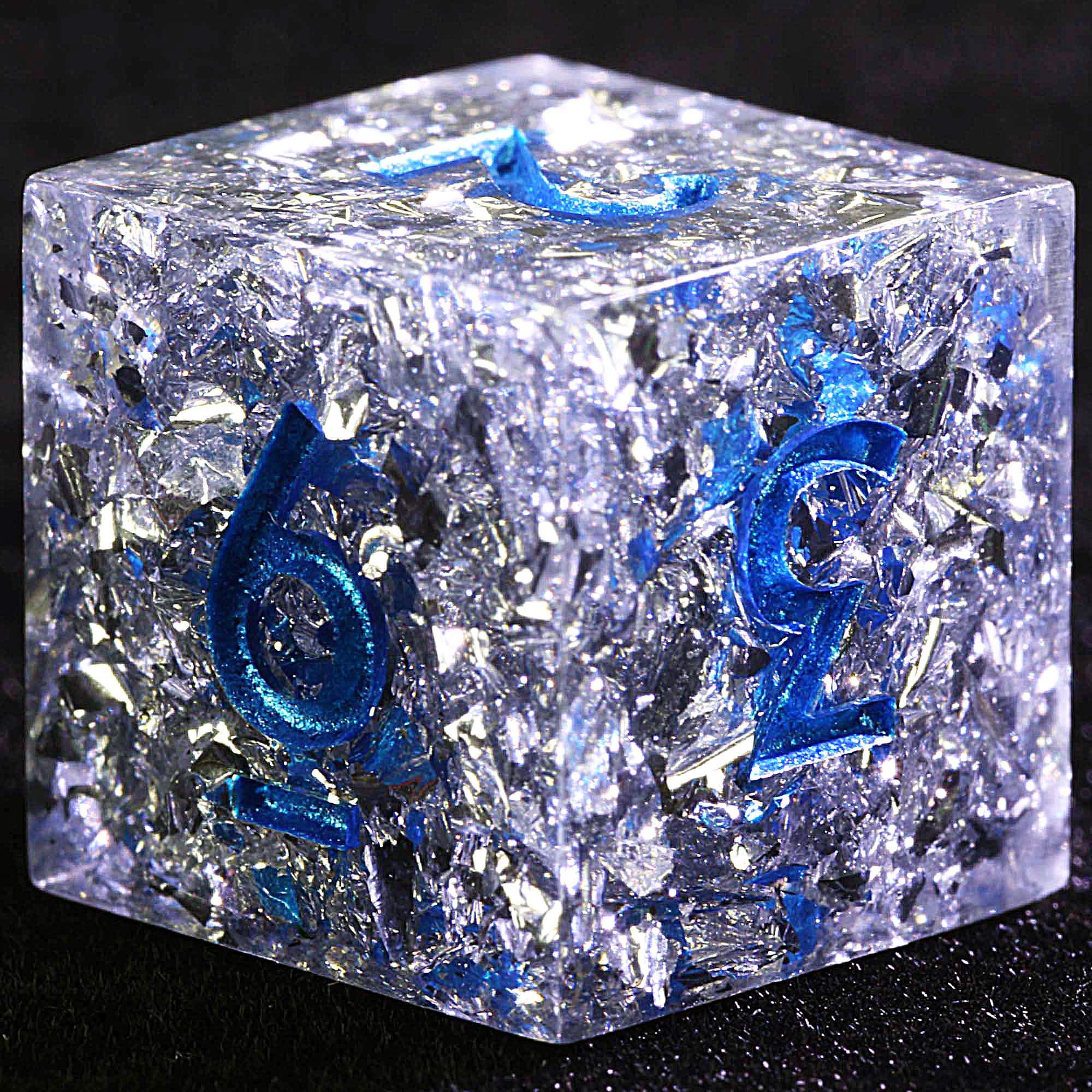 9 Polyhedral Resin Set Dice DD Silver Foil