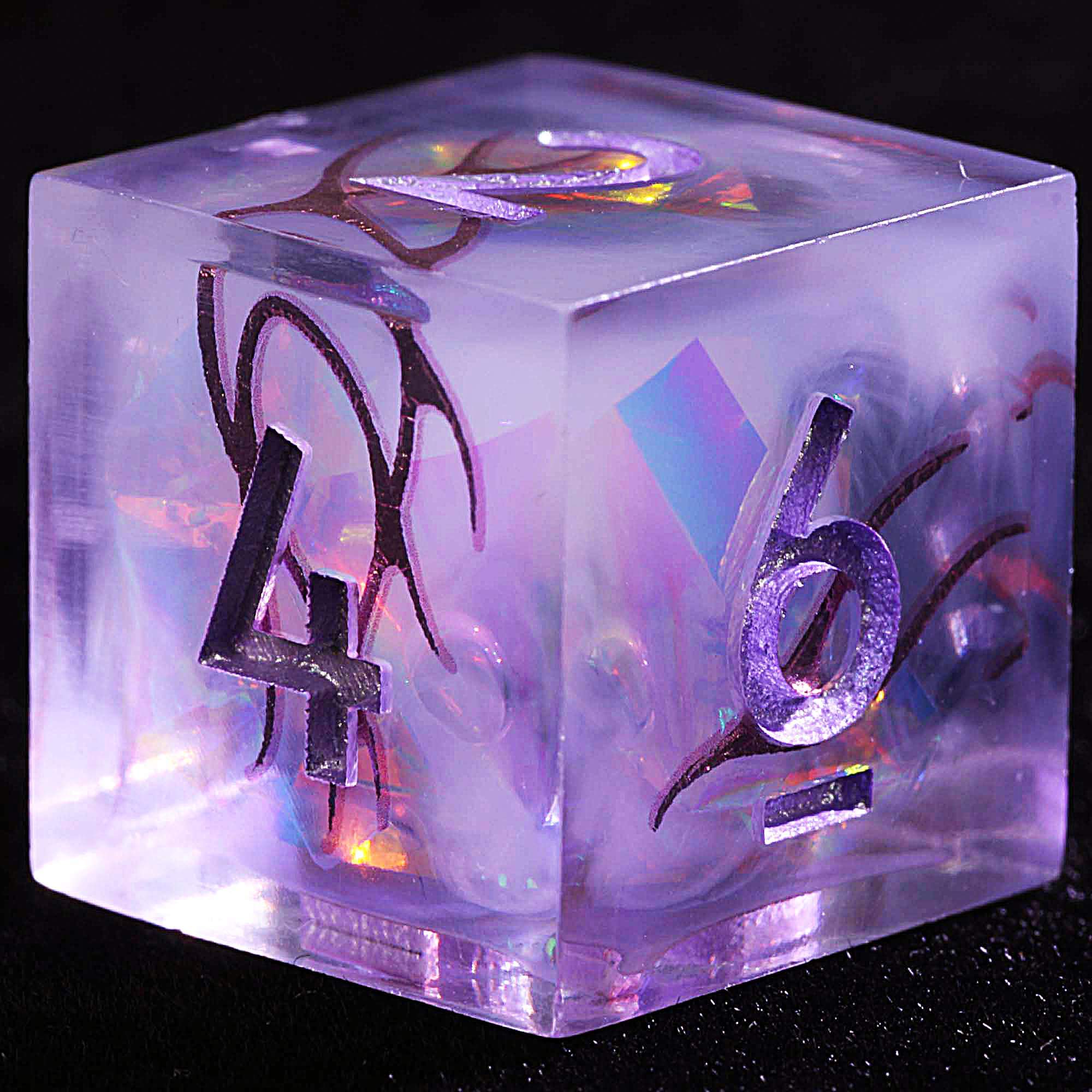 9 Polyhedral Resin Set Dice DnD Misty Purple Vein