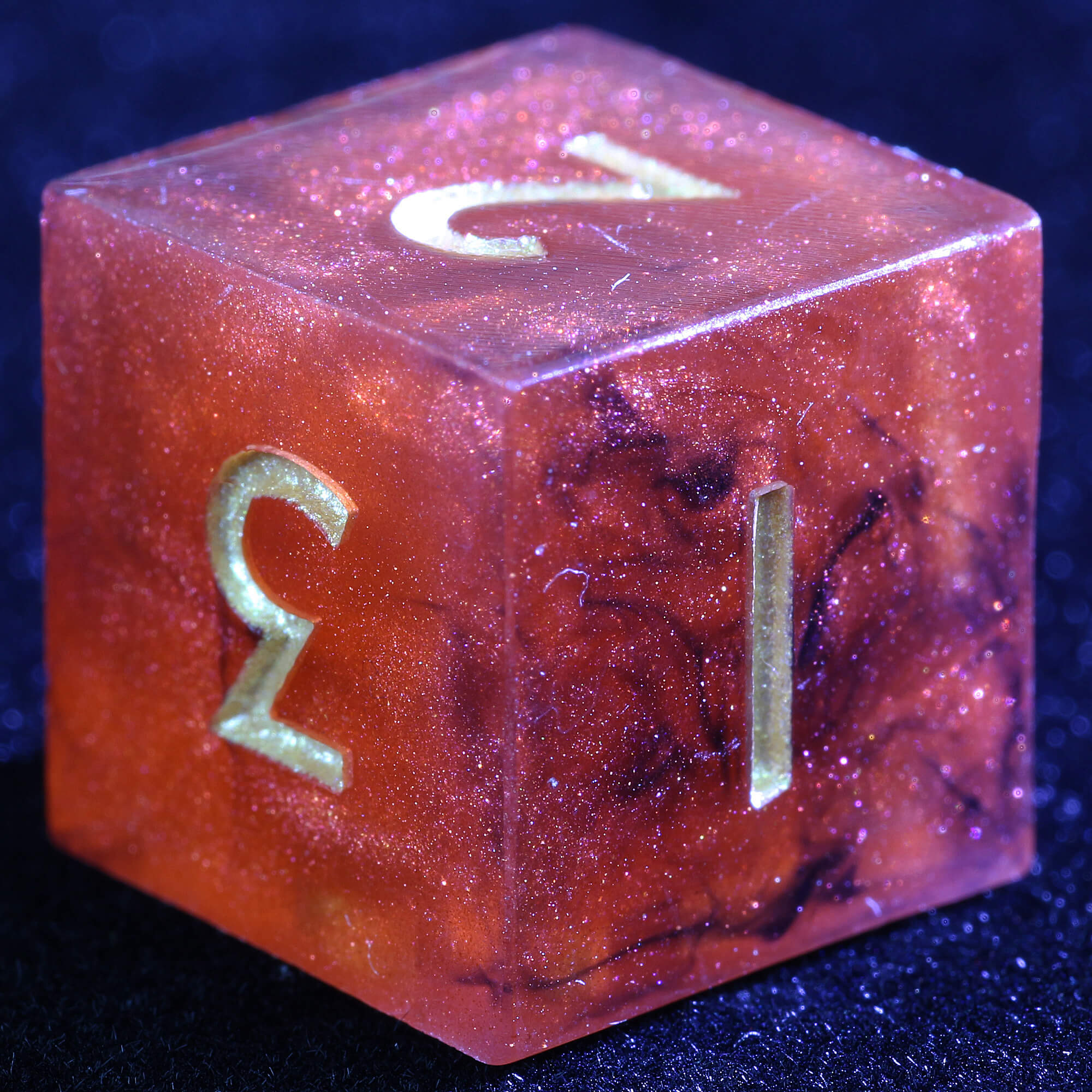 9 Polyhedral Resin Set of Dice D and D Ember Miasma - Dice of Dragons