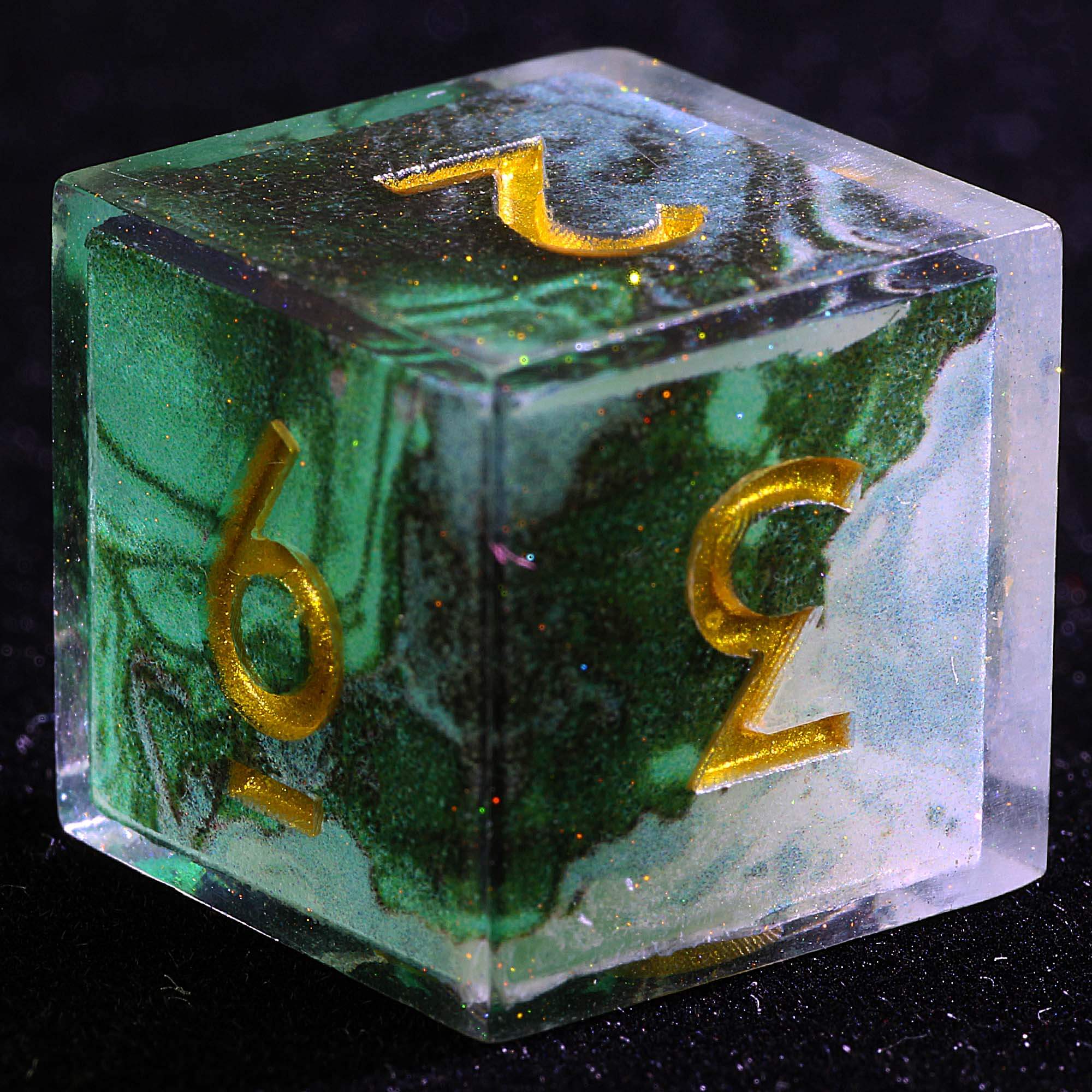 9 Polyhedral Resin Sets of Dice DD Mossy Crumbling Bank - Dice of Dragons