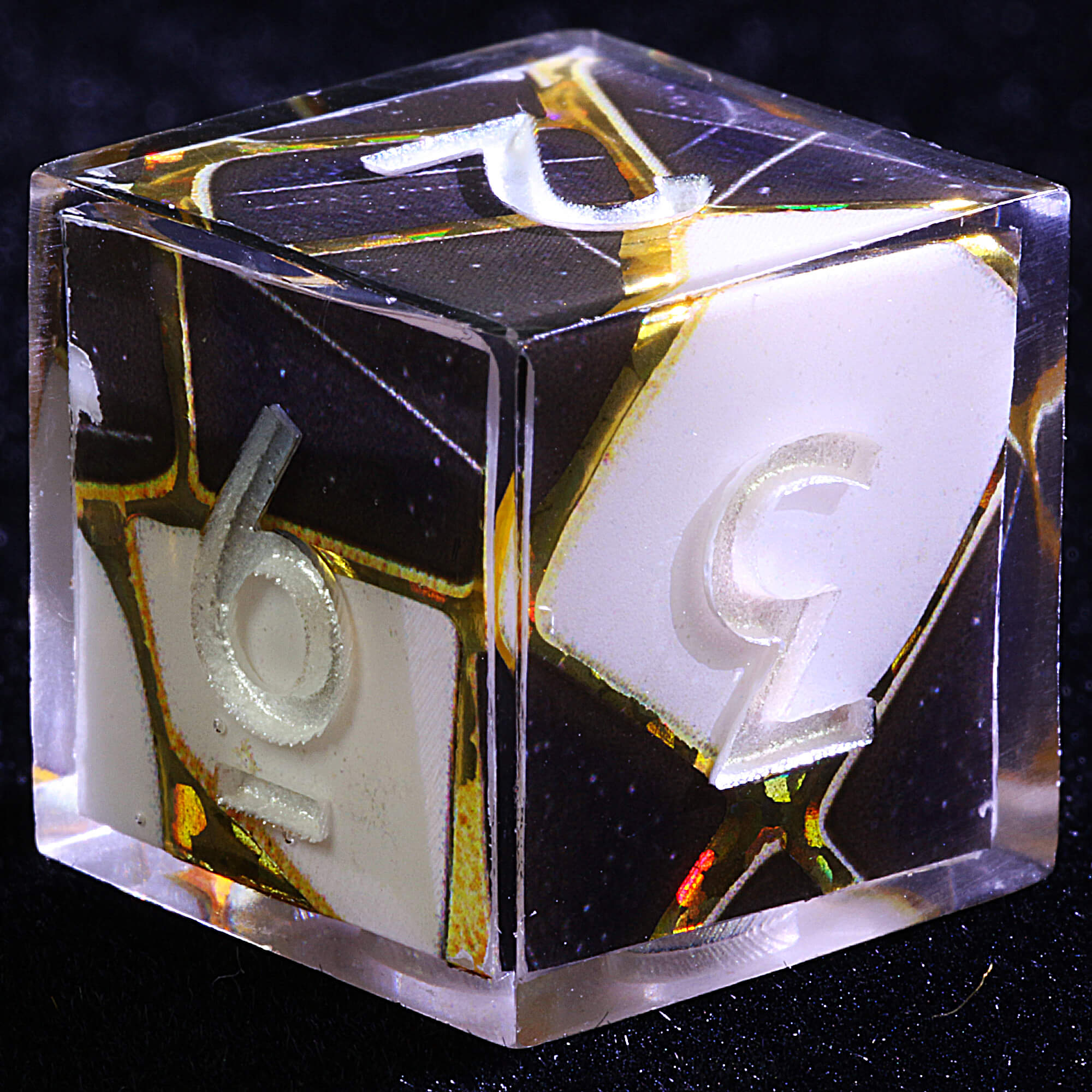 9 Polyhedral Resin Set of Dice DnD Checkered Void - Dice of Dragons