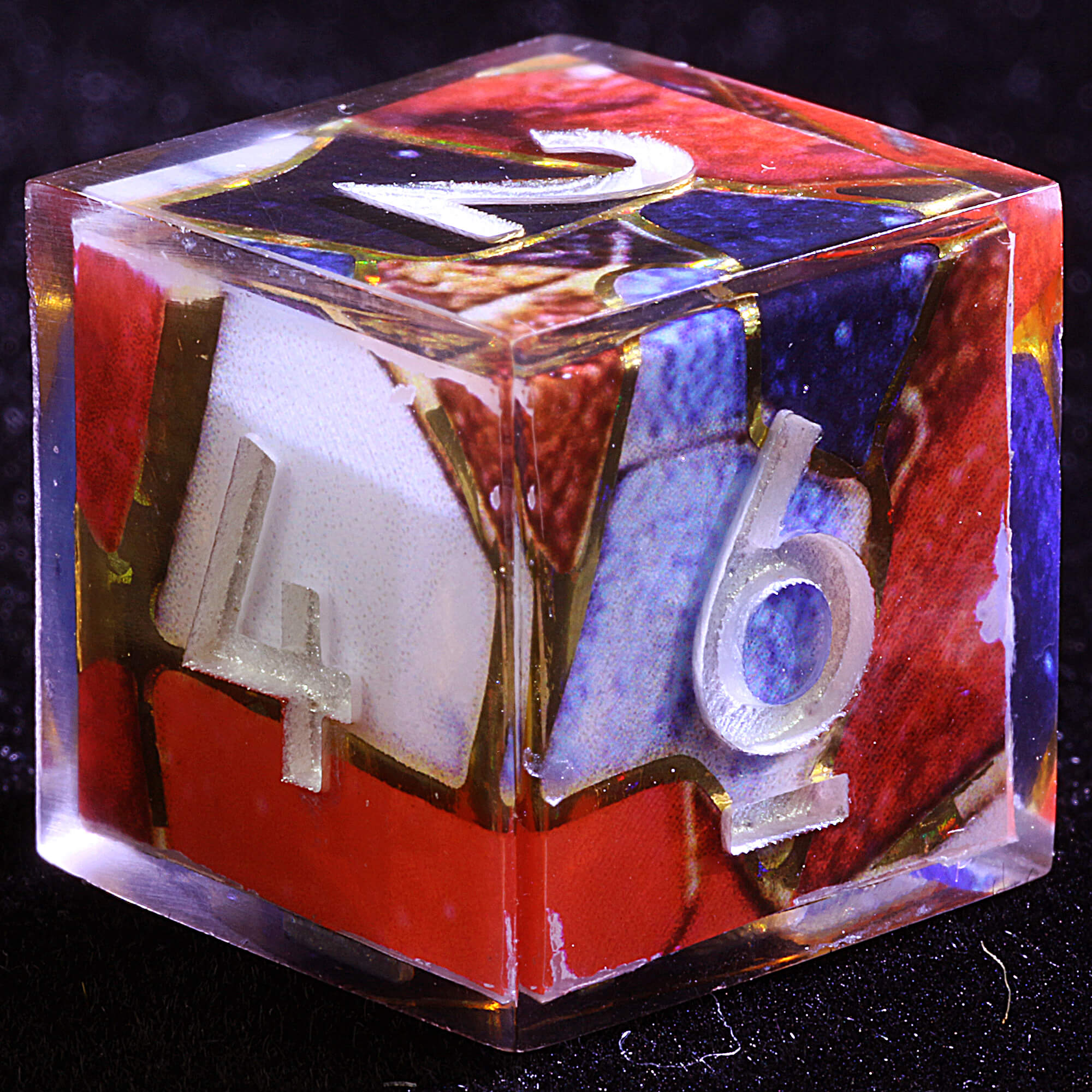 9 Polyhedral Resin Set of Dice D&D Crimson Mosaic - Dice of Dragons