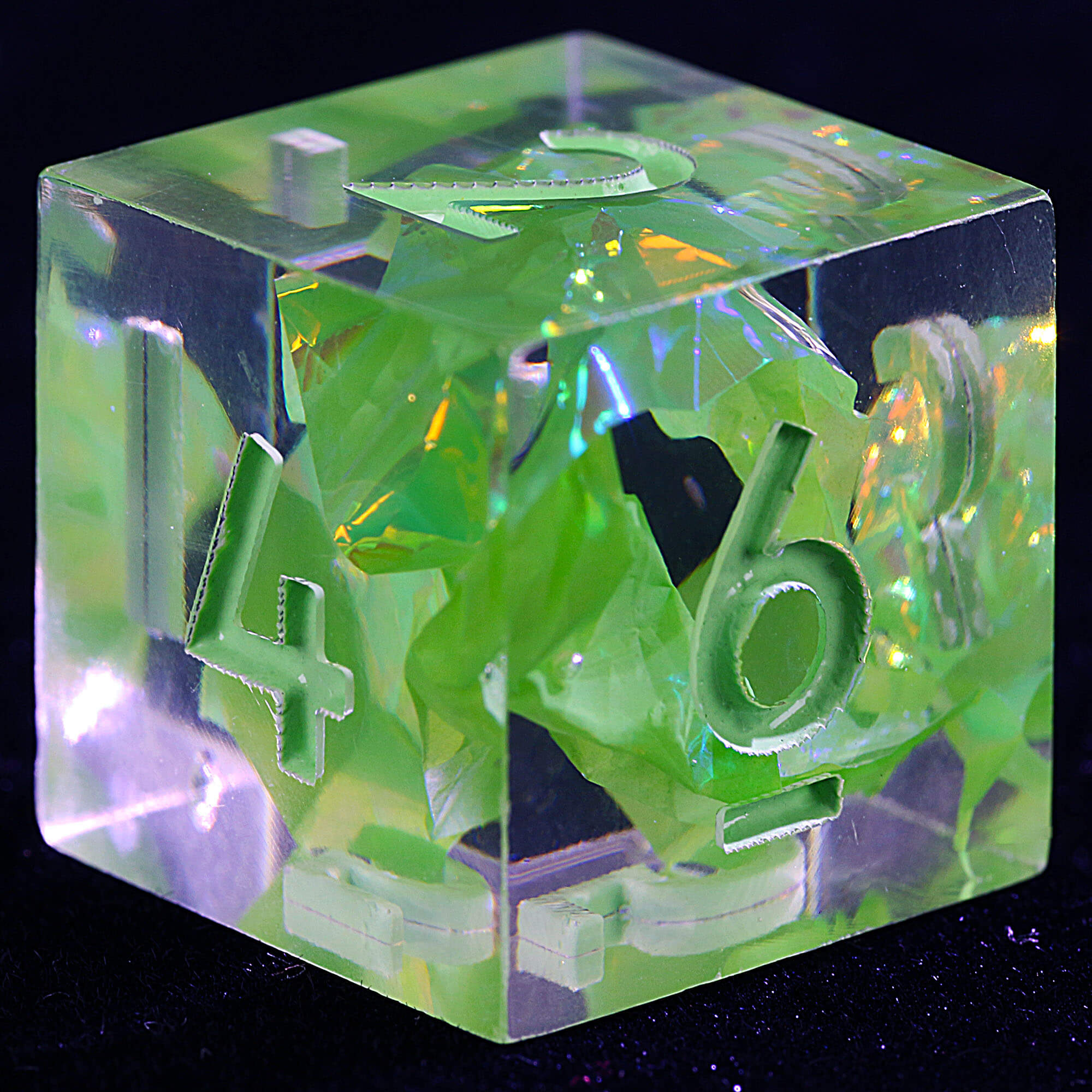 9 Polyhedral Resin Set of Dice D&D Miasma Holograph - Dice of Dragons