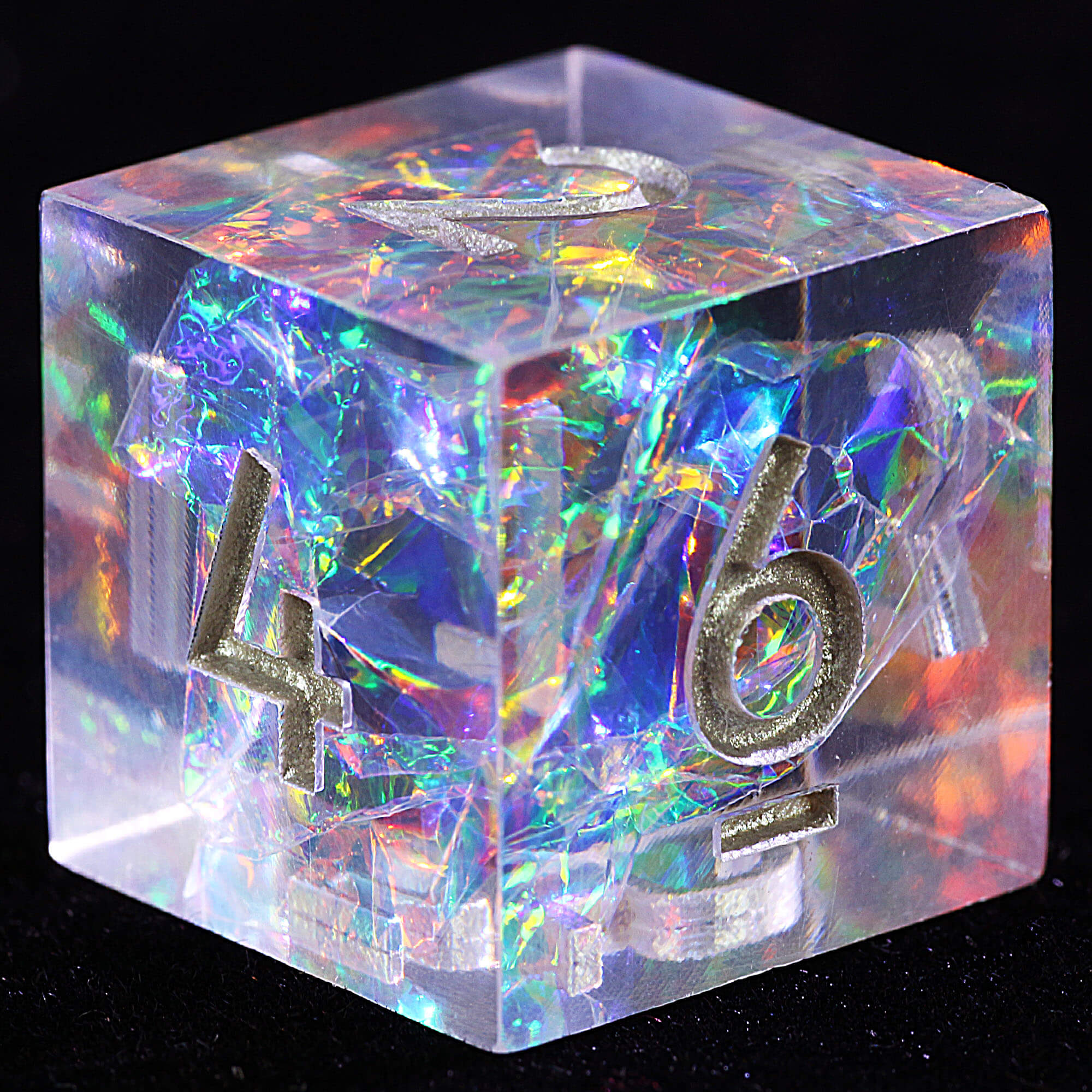 9 Polyhedral Resin Set of Dice DnD Pyro Holograph - Dice of Dragons