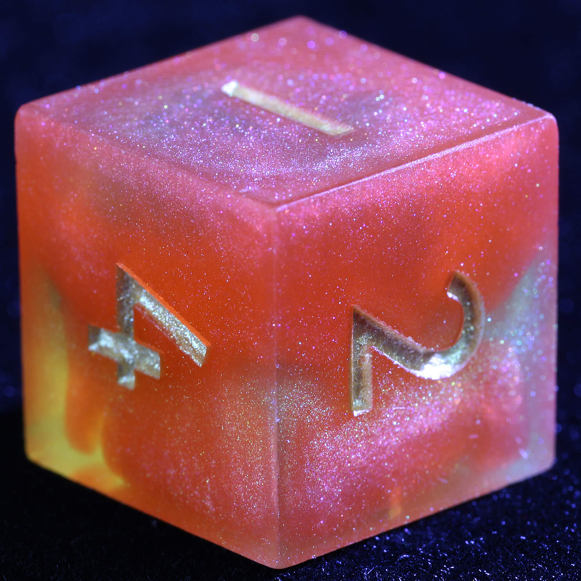 9 Polyhedral Resin Set of Dice D&D Viridian Ember - Dice of Dragons