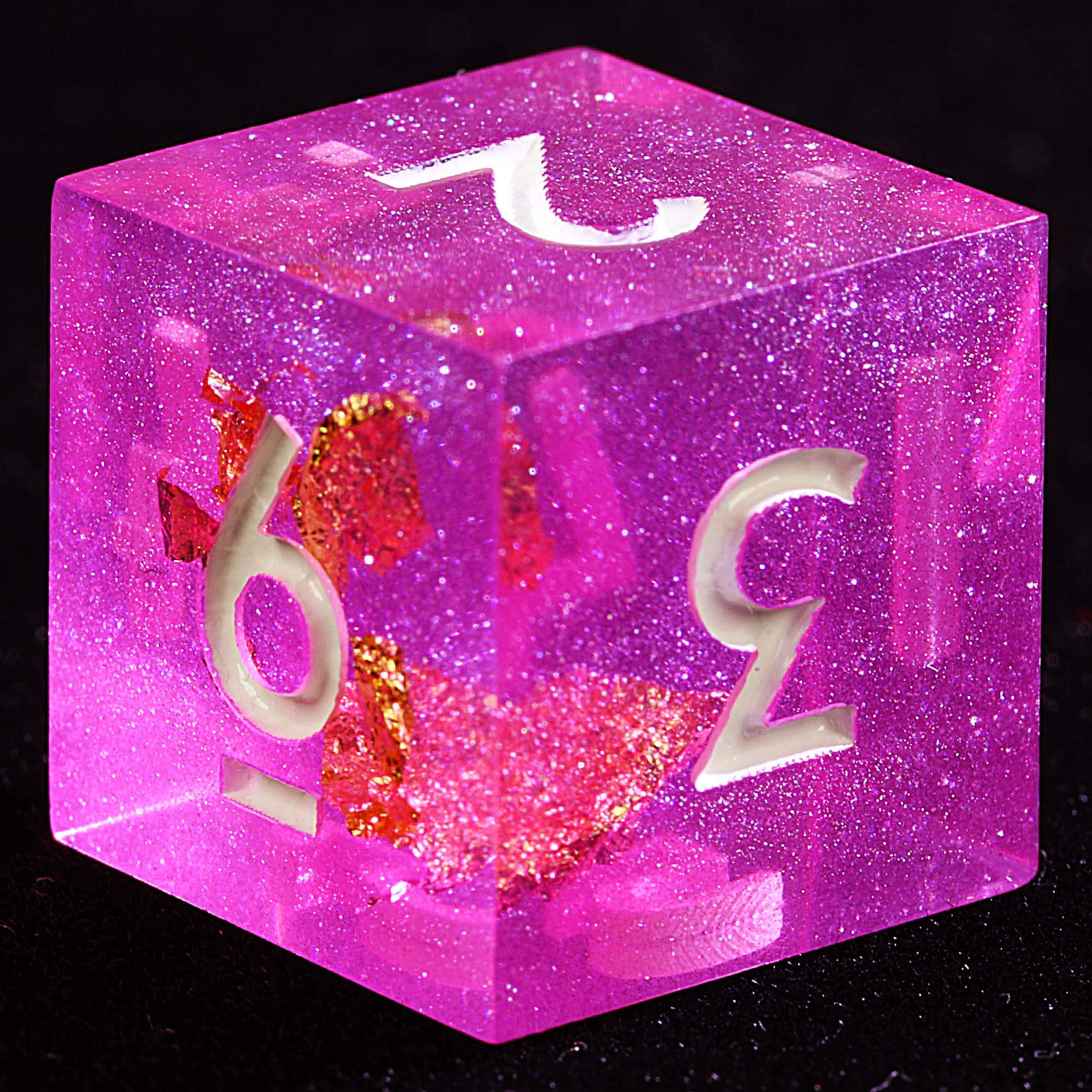 9 Polyhedral Resin Set of D&D Dice Frost Petal Amber - Dice of Dragons