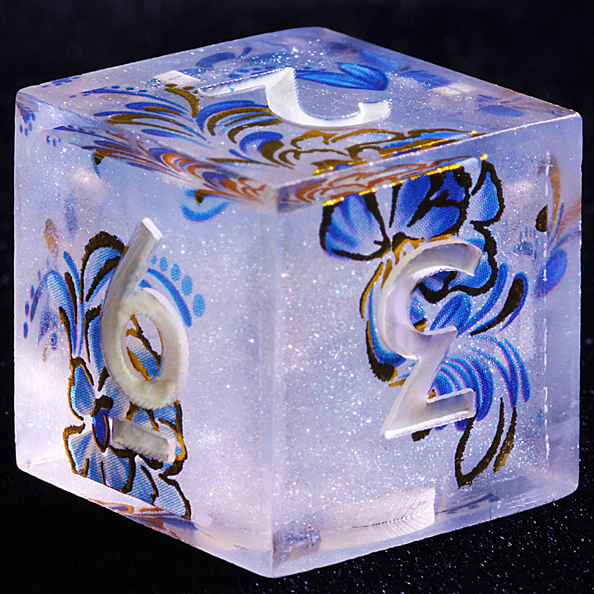 9 Polyhedral Resin Sets of D&D Dice Frost Petal