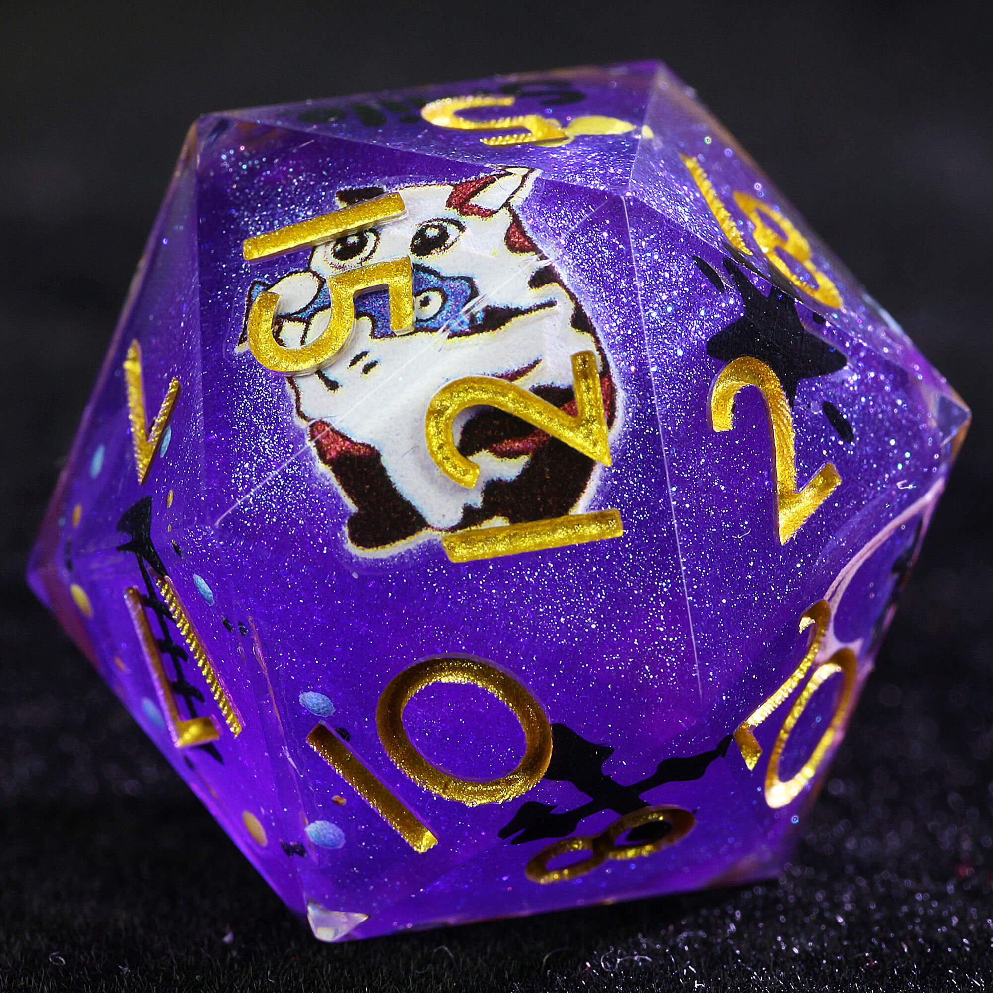 9 Polyhedral Resin DD Set Dice Binary Feline Omen - Dice of Dragons