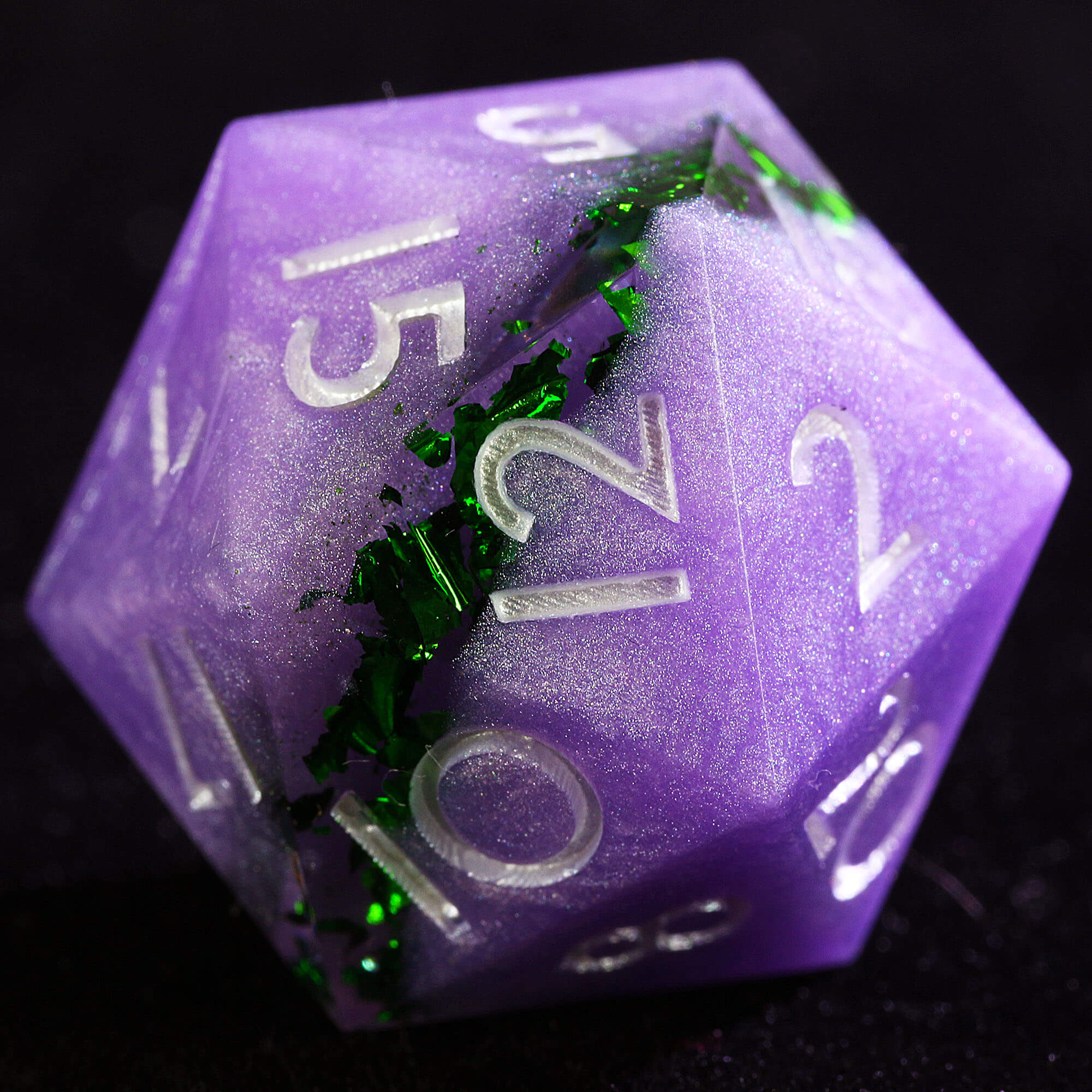 9 Polyhedral Resin DD Set of Dice Amethyst Stratum Foil - Dice of Dragons