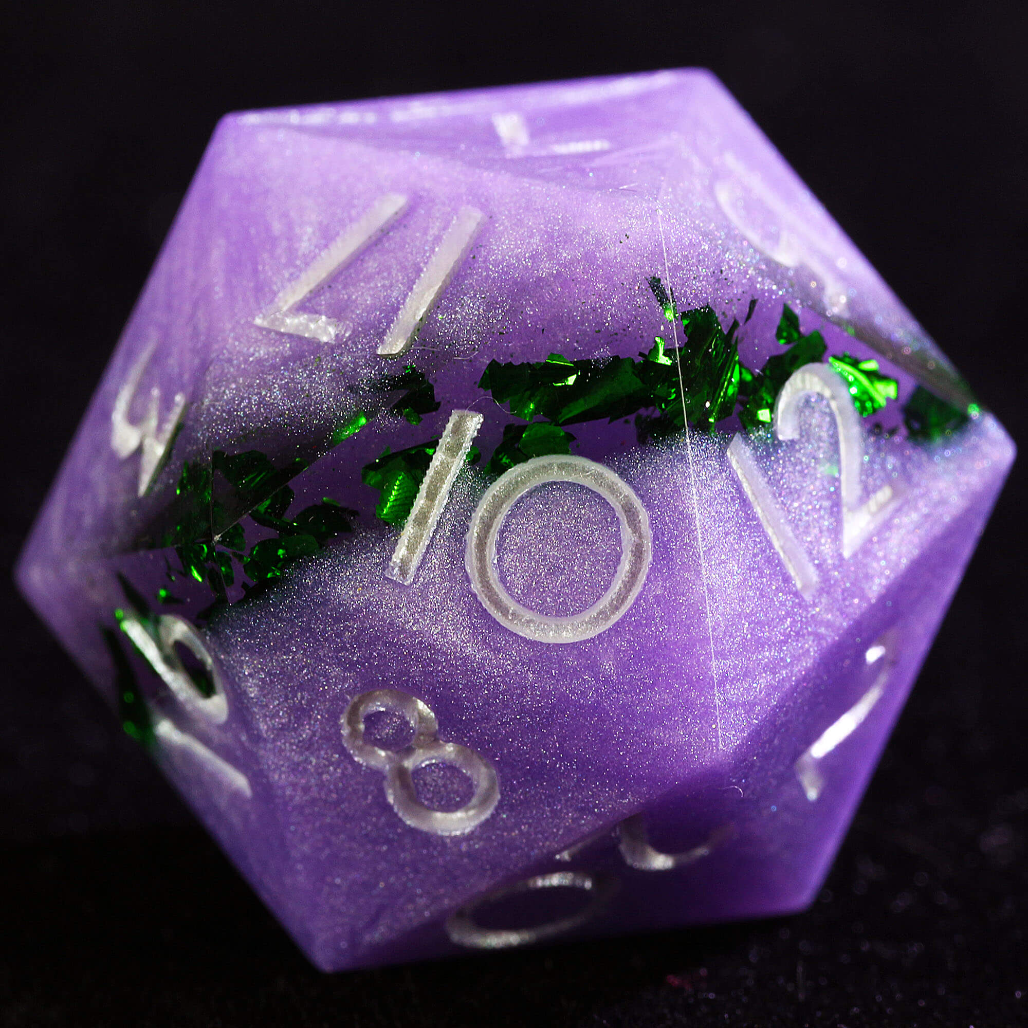 9 Polyhedral Resin DD Set of Dice Amethyst Stratum Foil - Dice of Dragons
