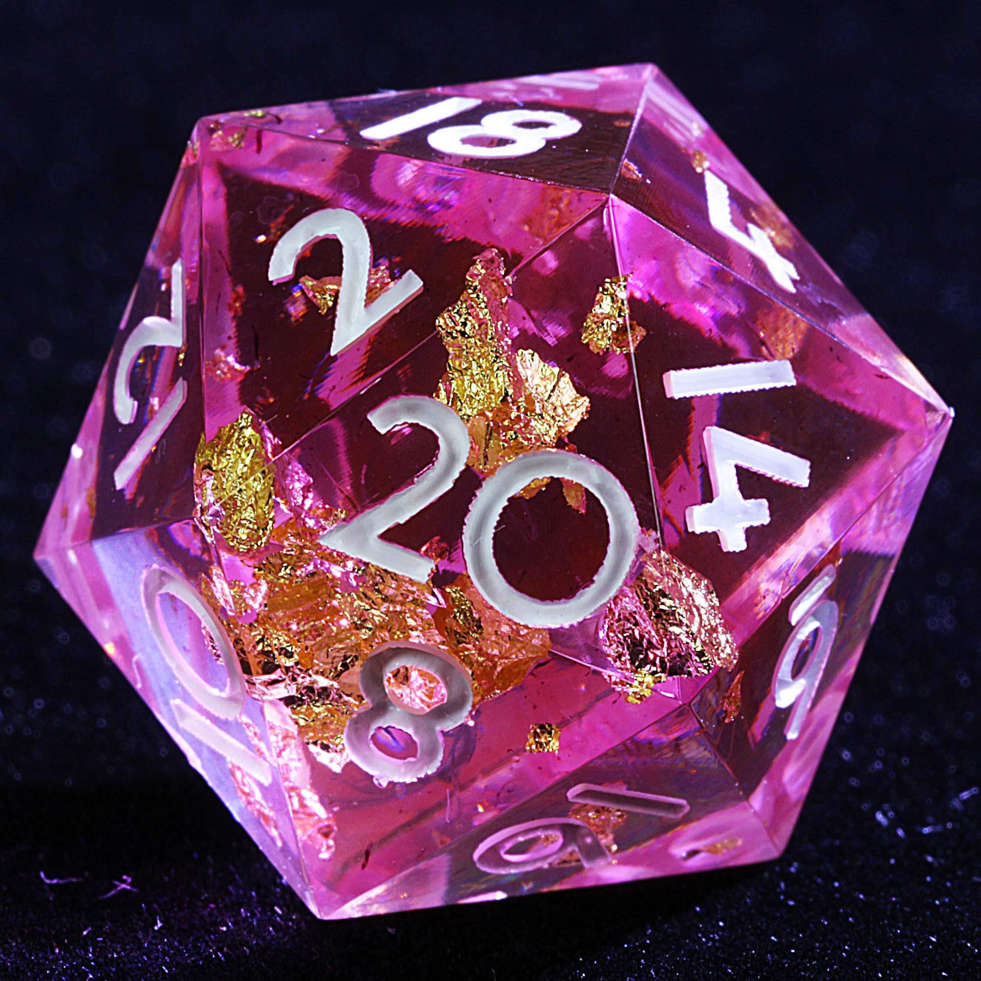 9 Polyhedral Resin DD Sets of Dice Rose Gold Oath Mirage - Dice of Dragons