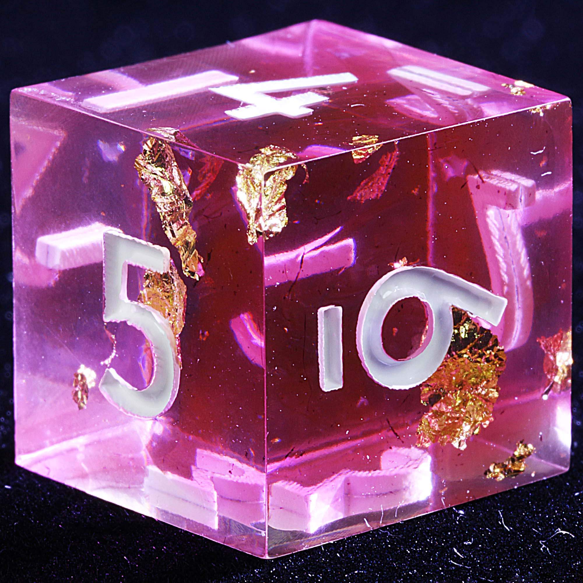 9 Polyhedral Resin DD Sets of Dice Rose Gold Oath Mirage - Dice of Dragons